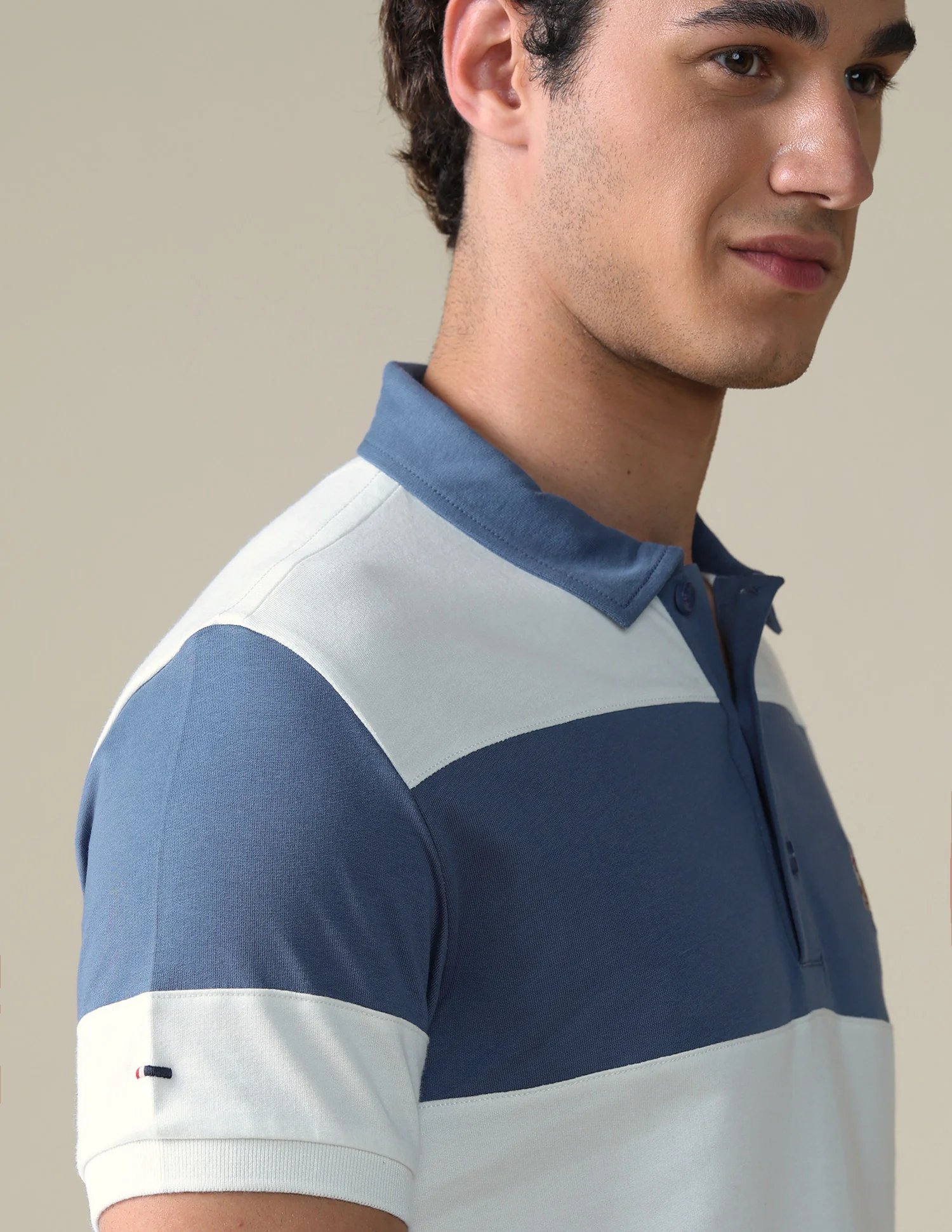 Horizontal Striped Slim Fit Polo Shirt - Image 8