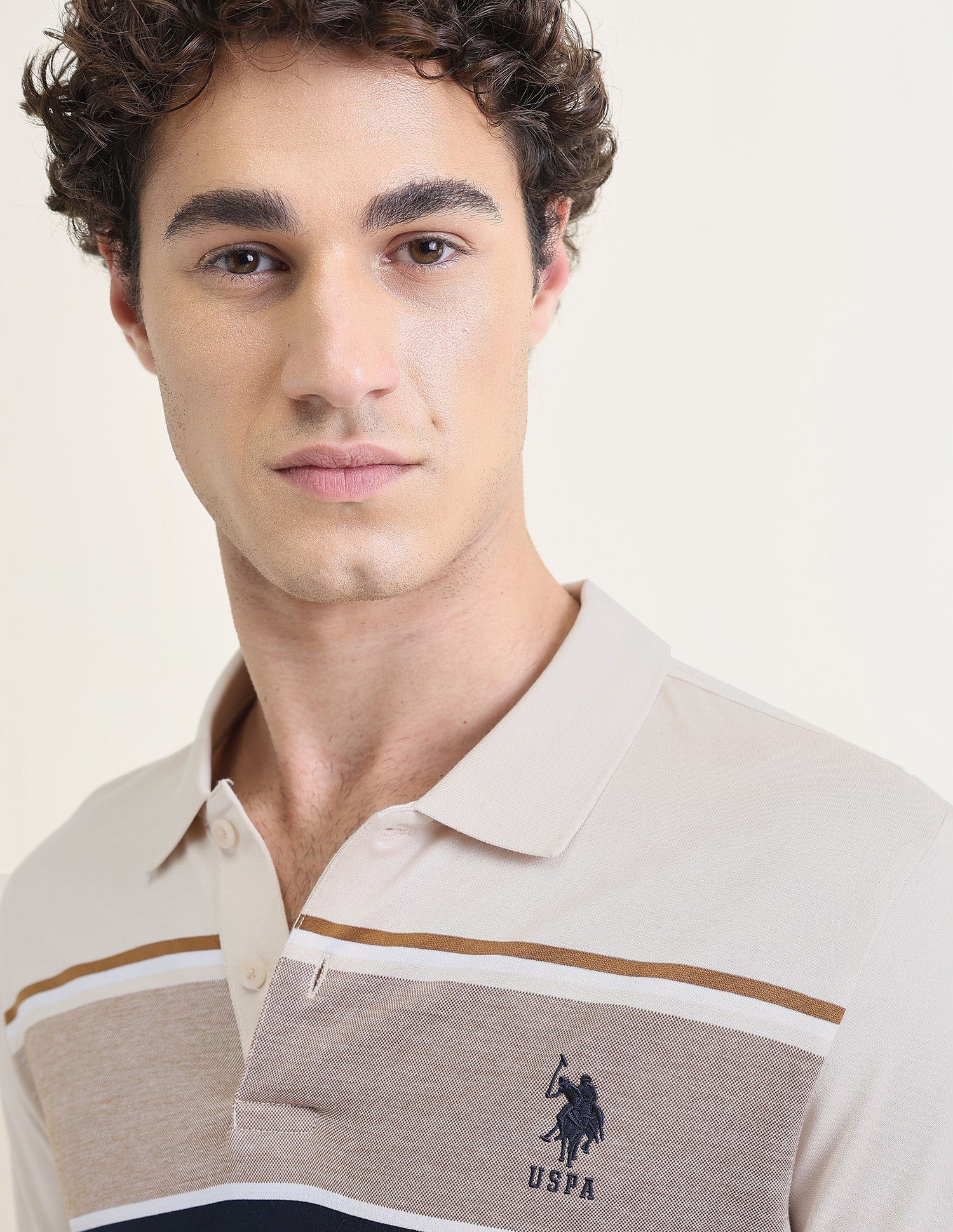 Horizontal Striped Slim Fit Polo Shirt - Image 7