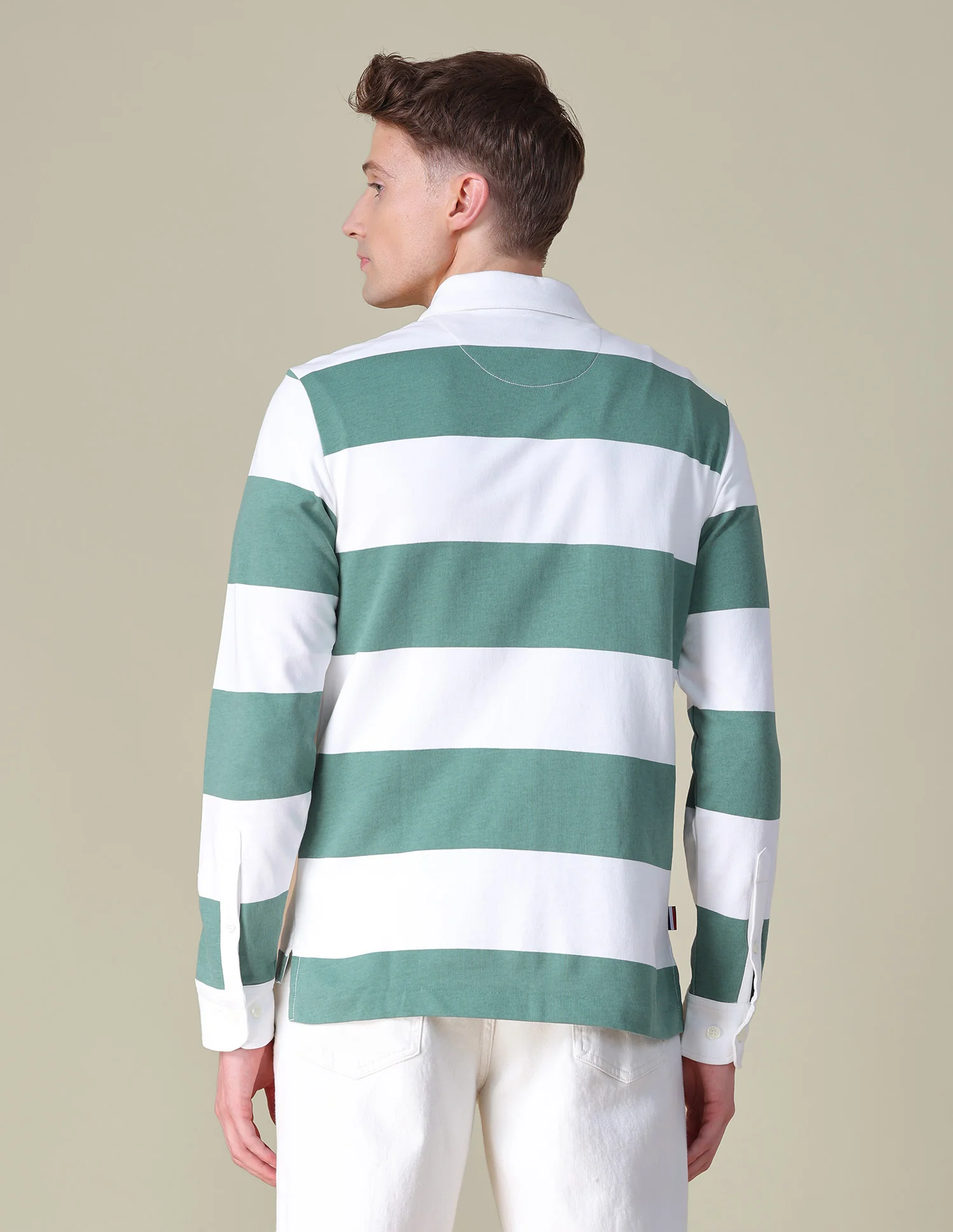 Horizontal Striped Slim Fit Polo Shirt - Image 5