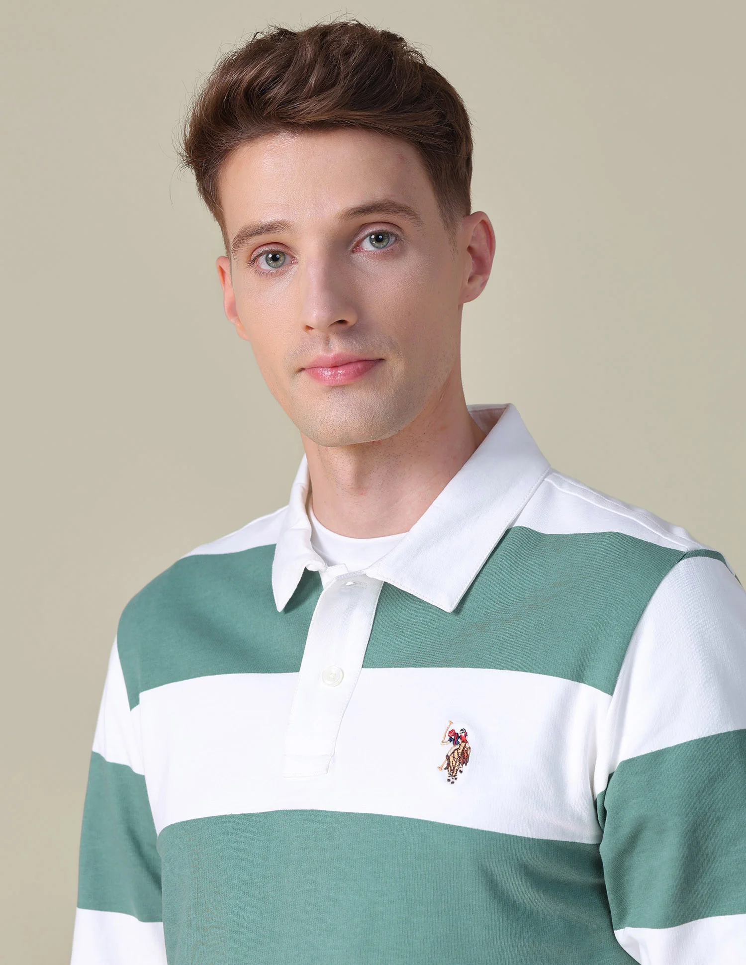 Horizontal Striped Slim Fit Polo Shirt - Image 7