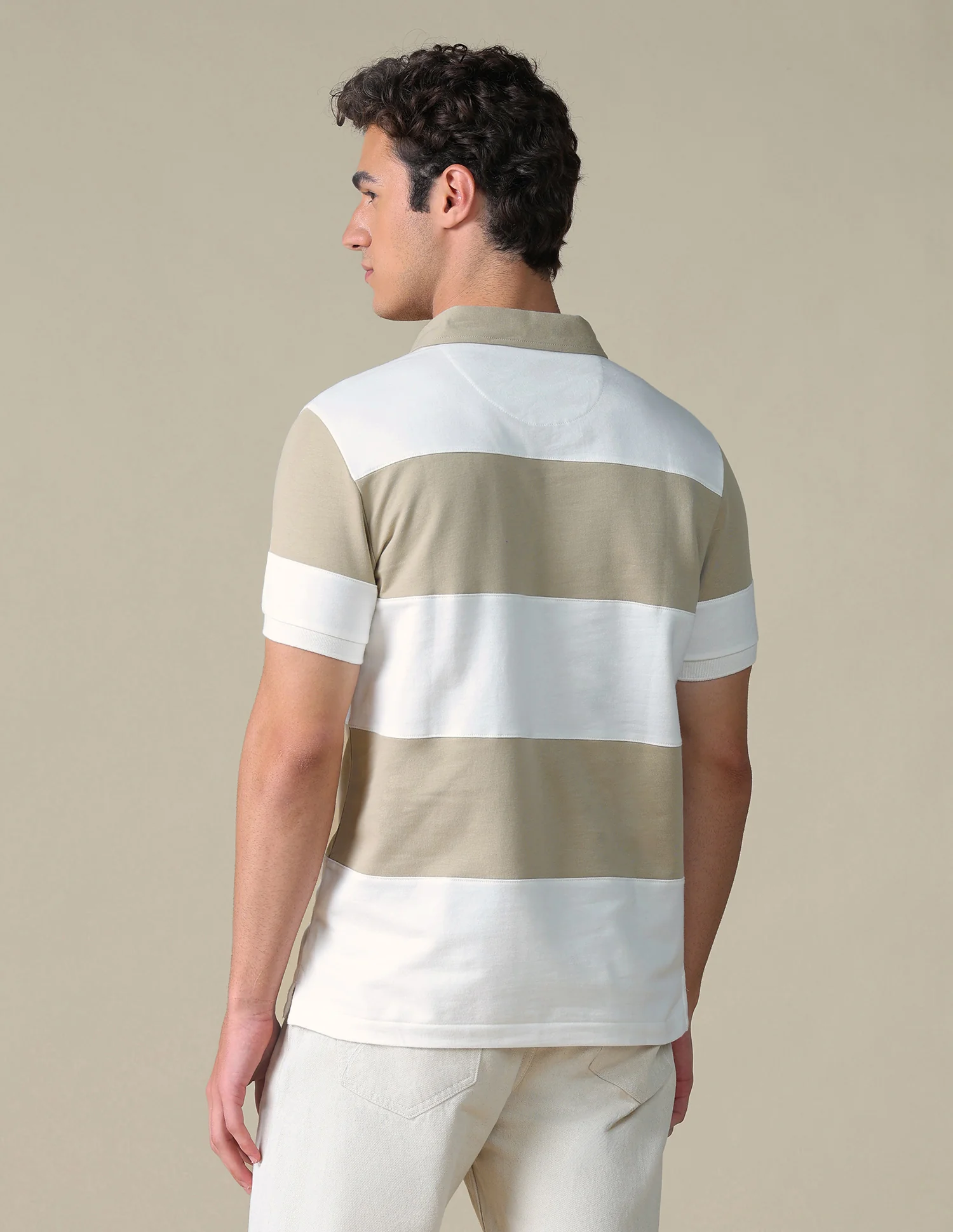 Horizontal Striped Slim Fit Polo Shirt - Image 5