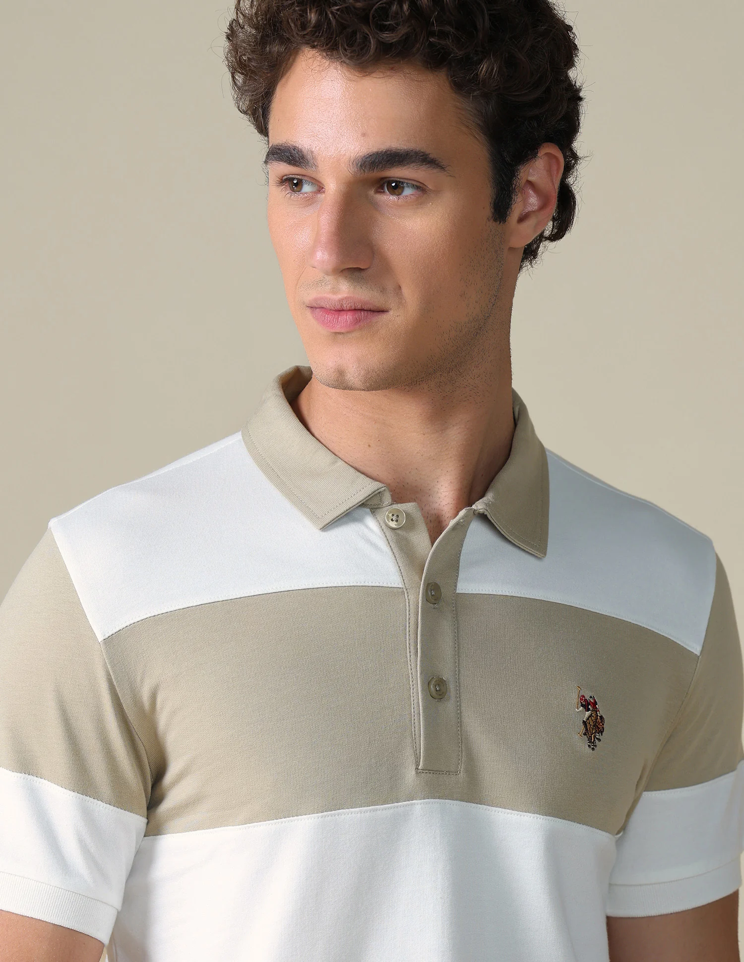 Horizontal Striped Slim Fit Polo Shirt - Image 7