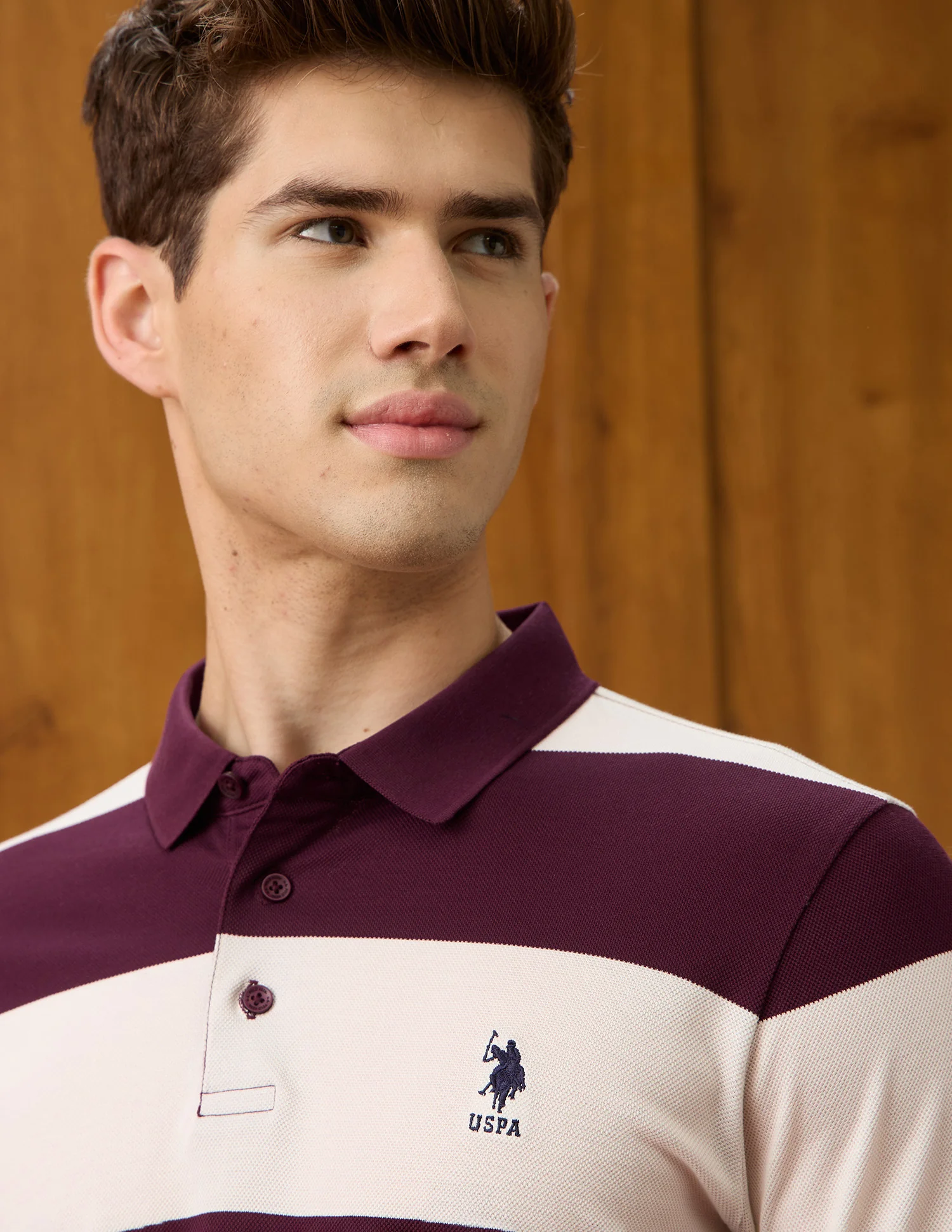 Horizontal Striped Slim Fit Polo Shirt - Image 7