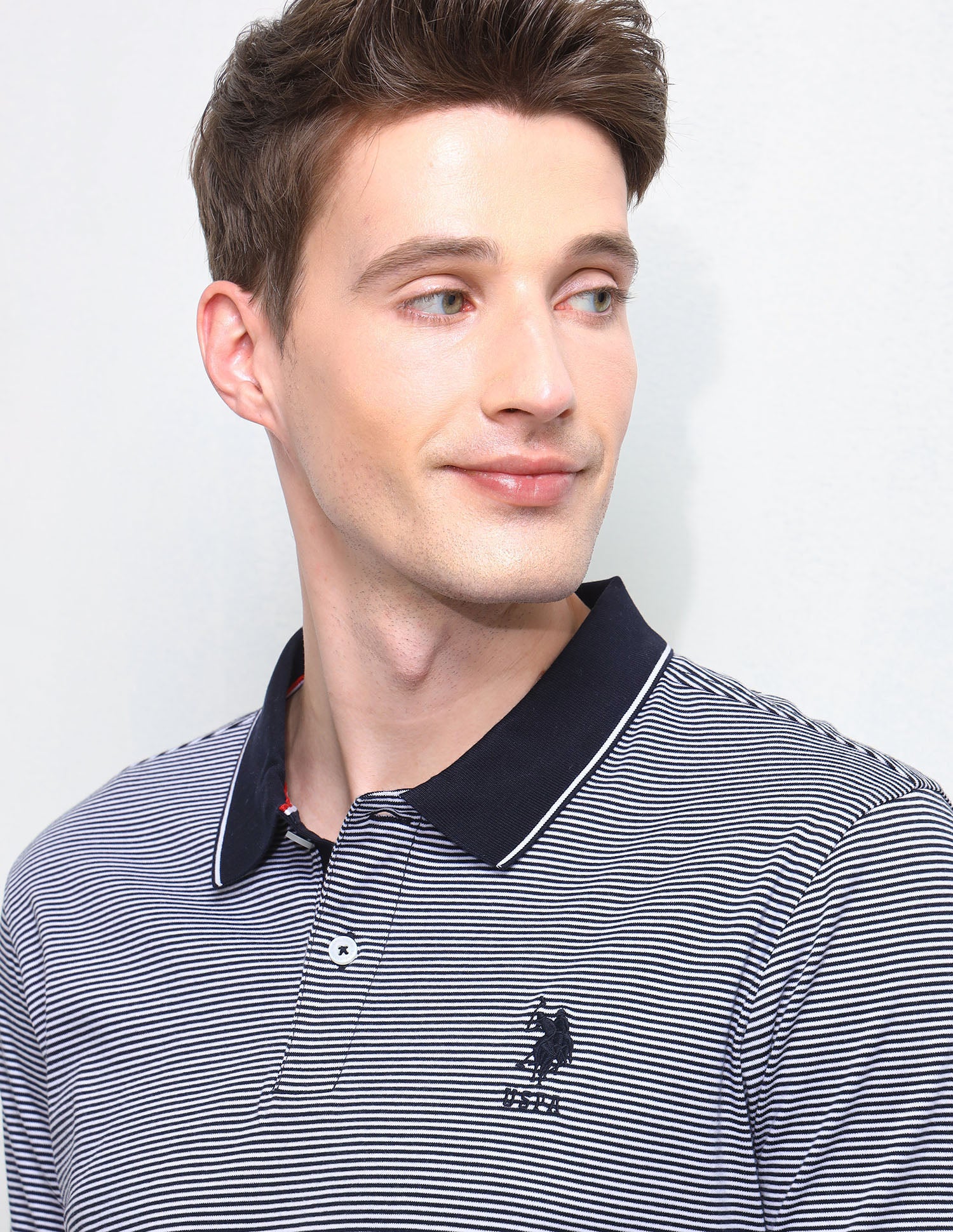 Horizontal Striped Slim Fit Polo Shirt - Image 7