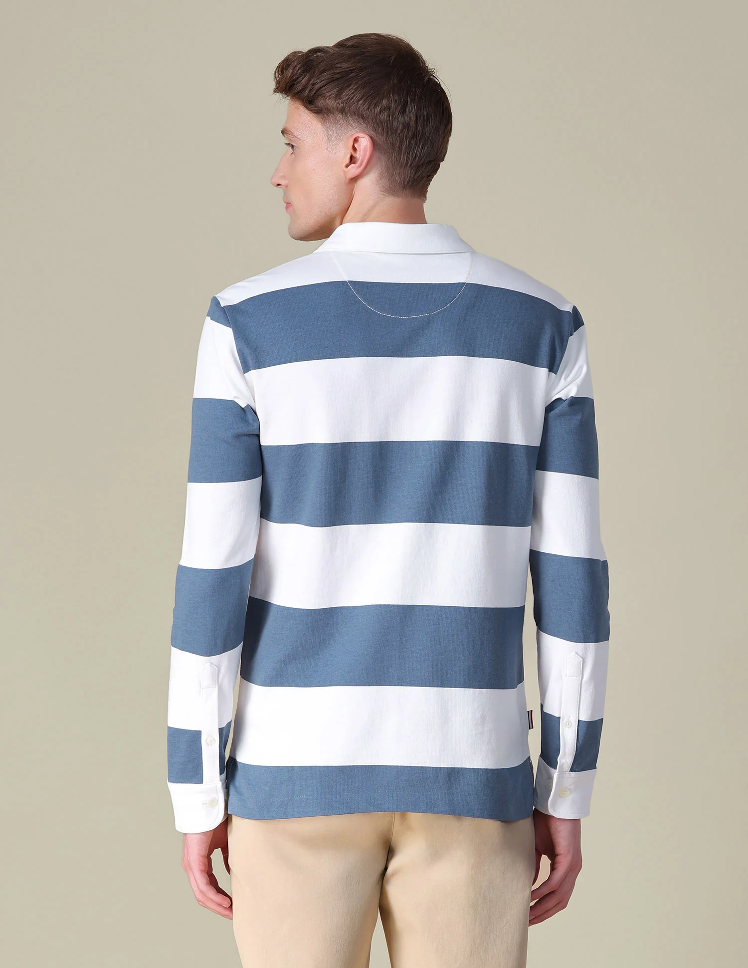 Horizontal Striped Slim Fit Polo Shirt - Image 6