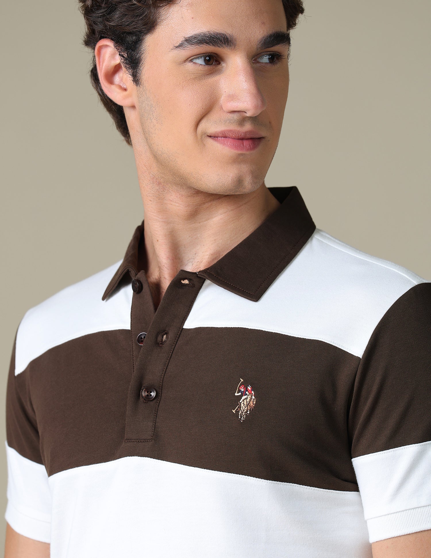 Horizontal Striped Slim Fit Polo Shirt - Image 7