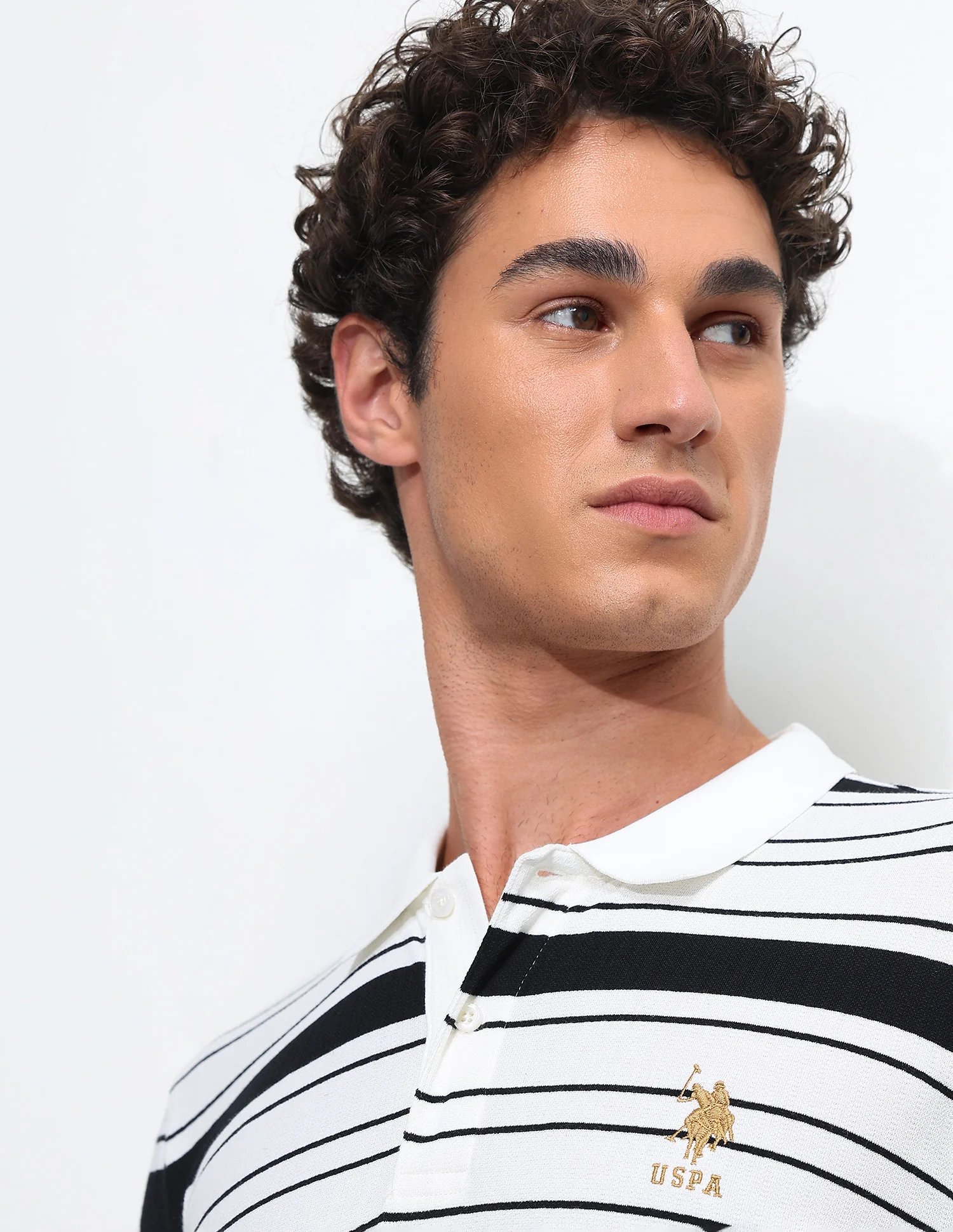 Horizontal Striped Slim Fit Polo Shirt - Image 7