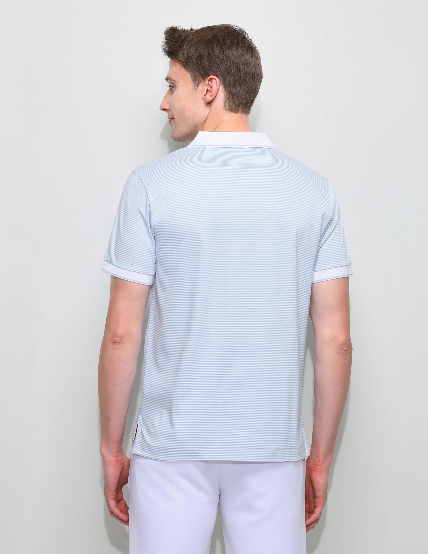 Horizontal Striped Slim Fit Polo Shirt - Image 5