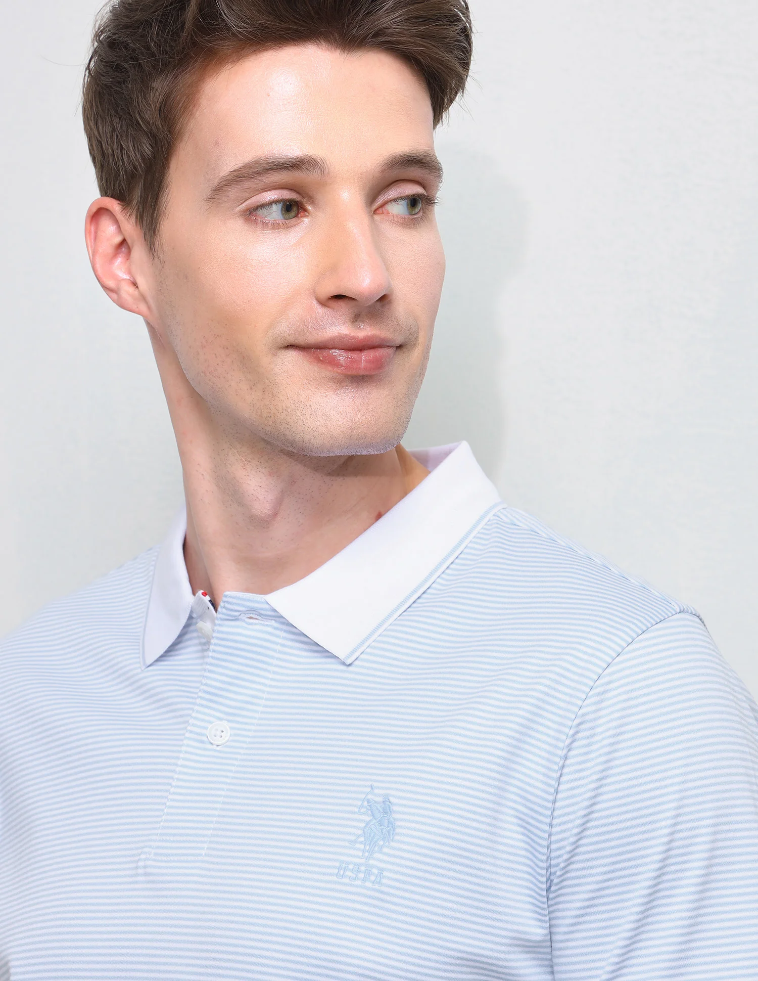 Horizontal Striped Slim Fit Polo Shirt - Image 7