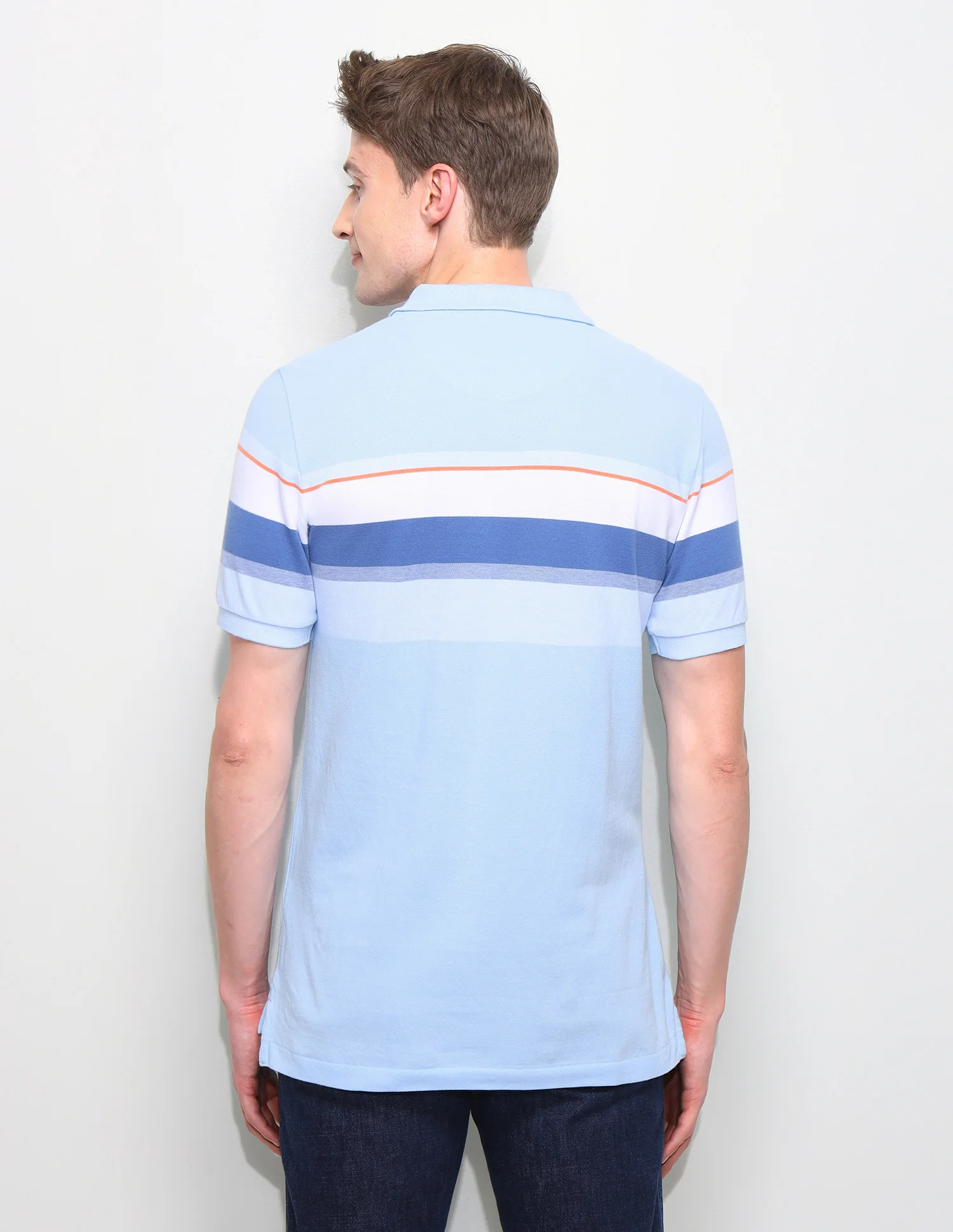 Horizontal Striped Slim Fit Polo Shirt - Image 5