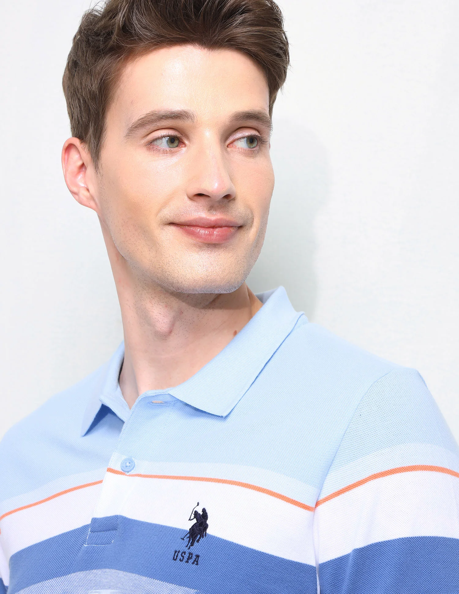 Horizontal Striped Slim Fit Polo Shirt - Image 7