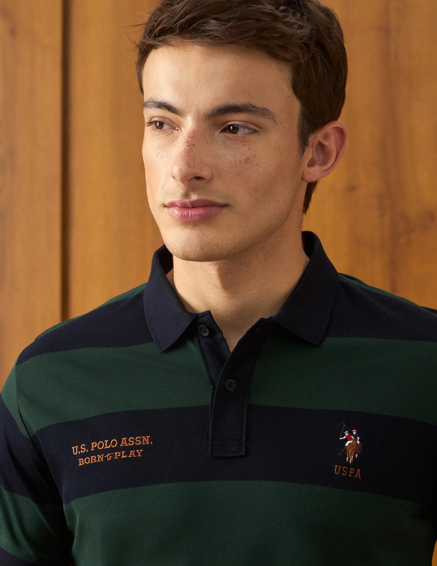 Horizontal Striped Slim Fit Polo Shirt - Image 7