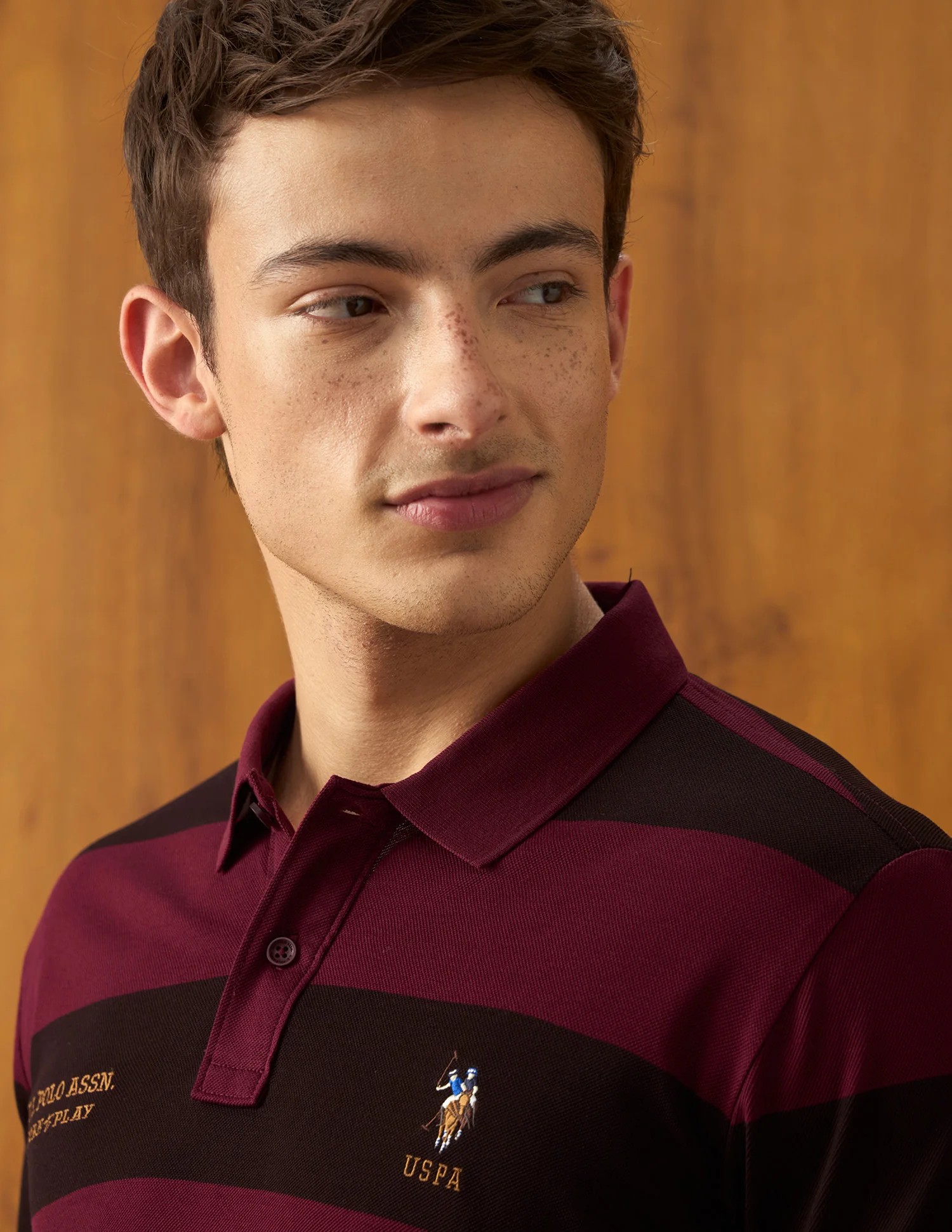 Horizontal Striped Slim Fit Polo Shirt - Image 7