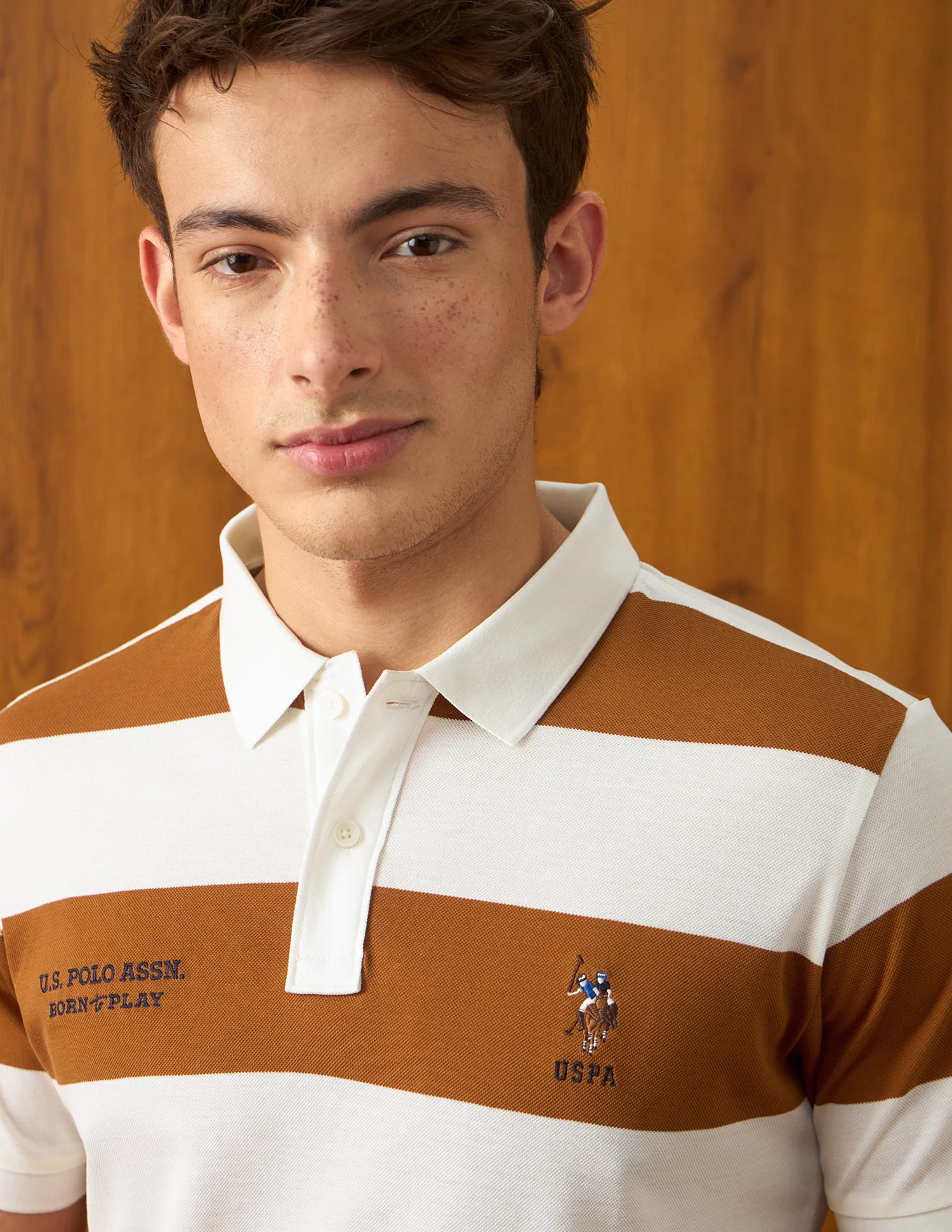 Horizontal Striped Slim Fit Polo Shirt - Image 7