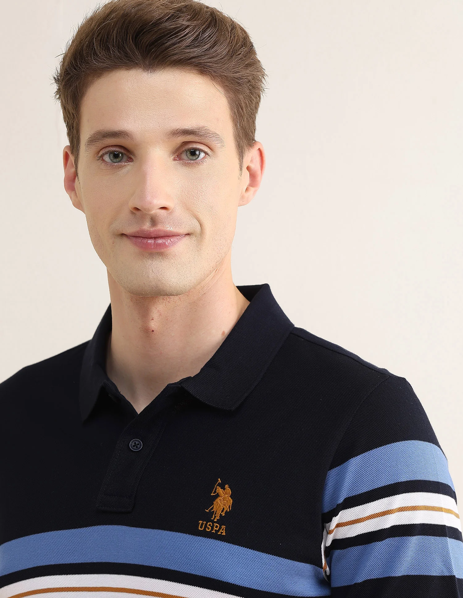 Horizontal Striped Slim Fit Polo Shirt - Image 7