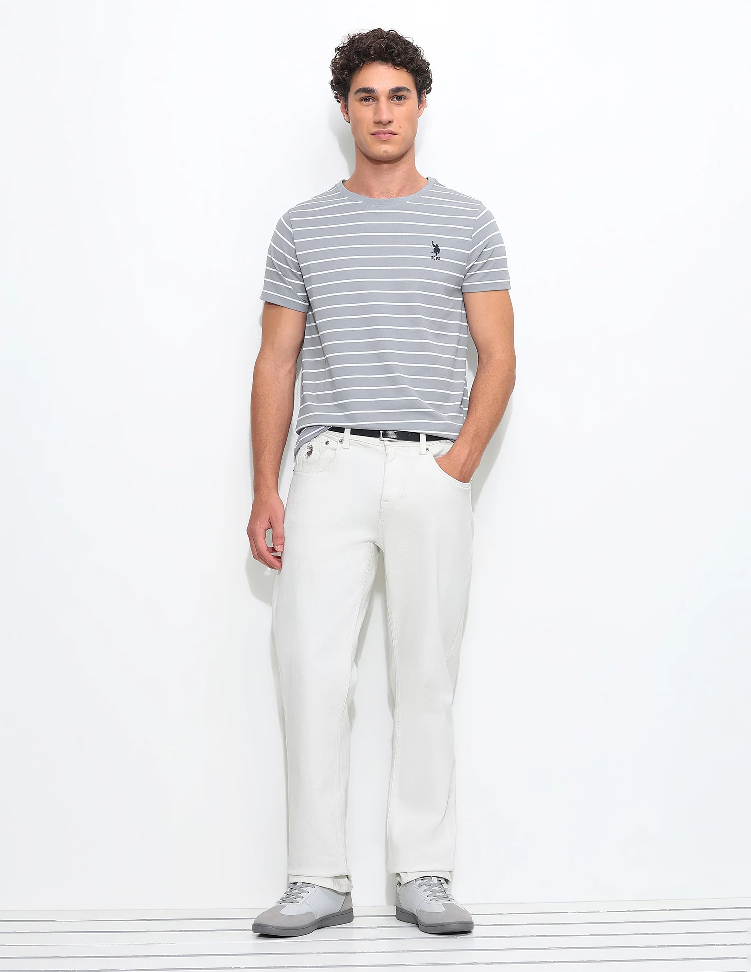 Horizontal Striped Slim Fit T-Shirt - Image 3