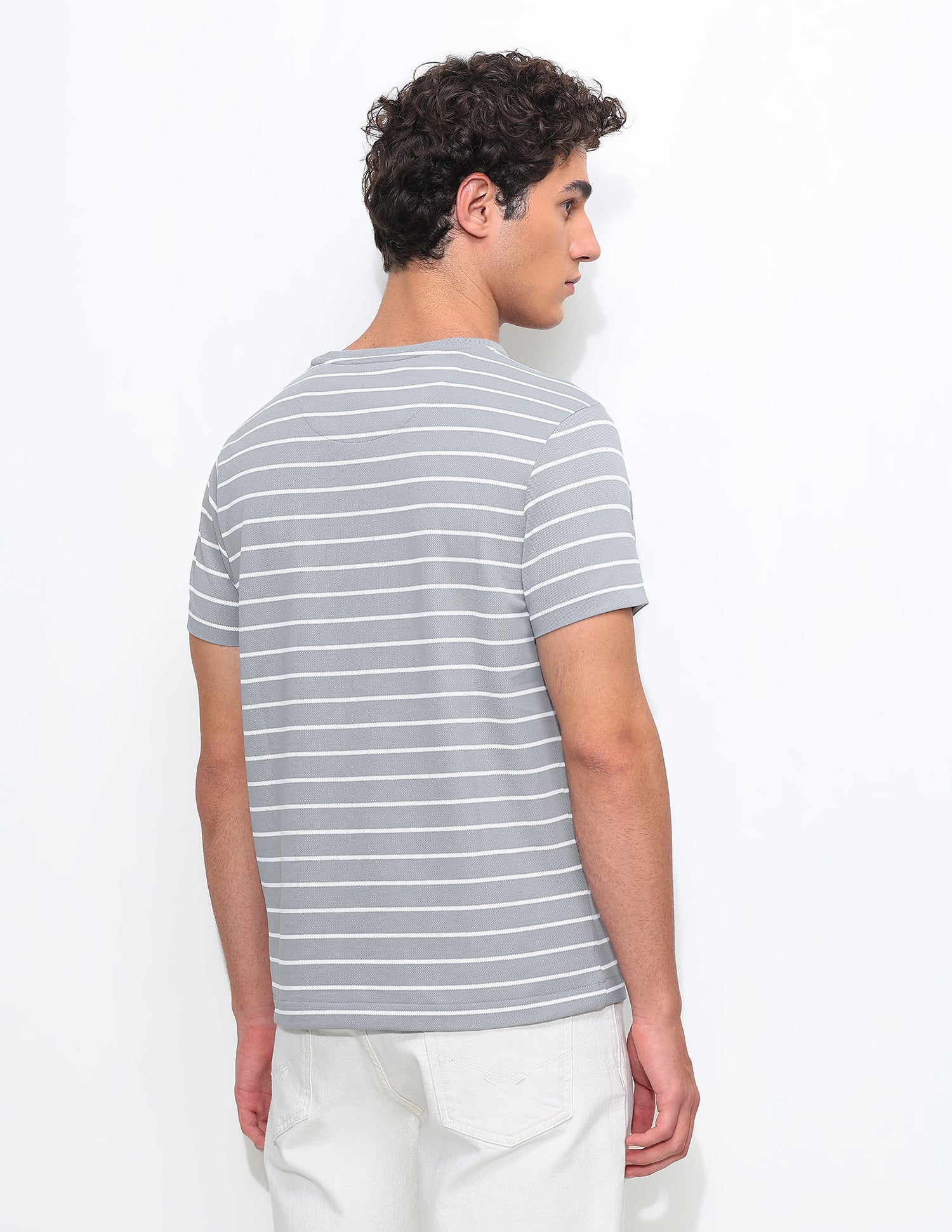 Horizontal Striped Slim Fit T-Shirt - Image 5
