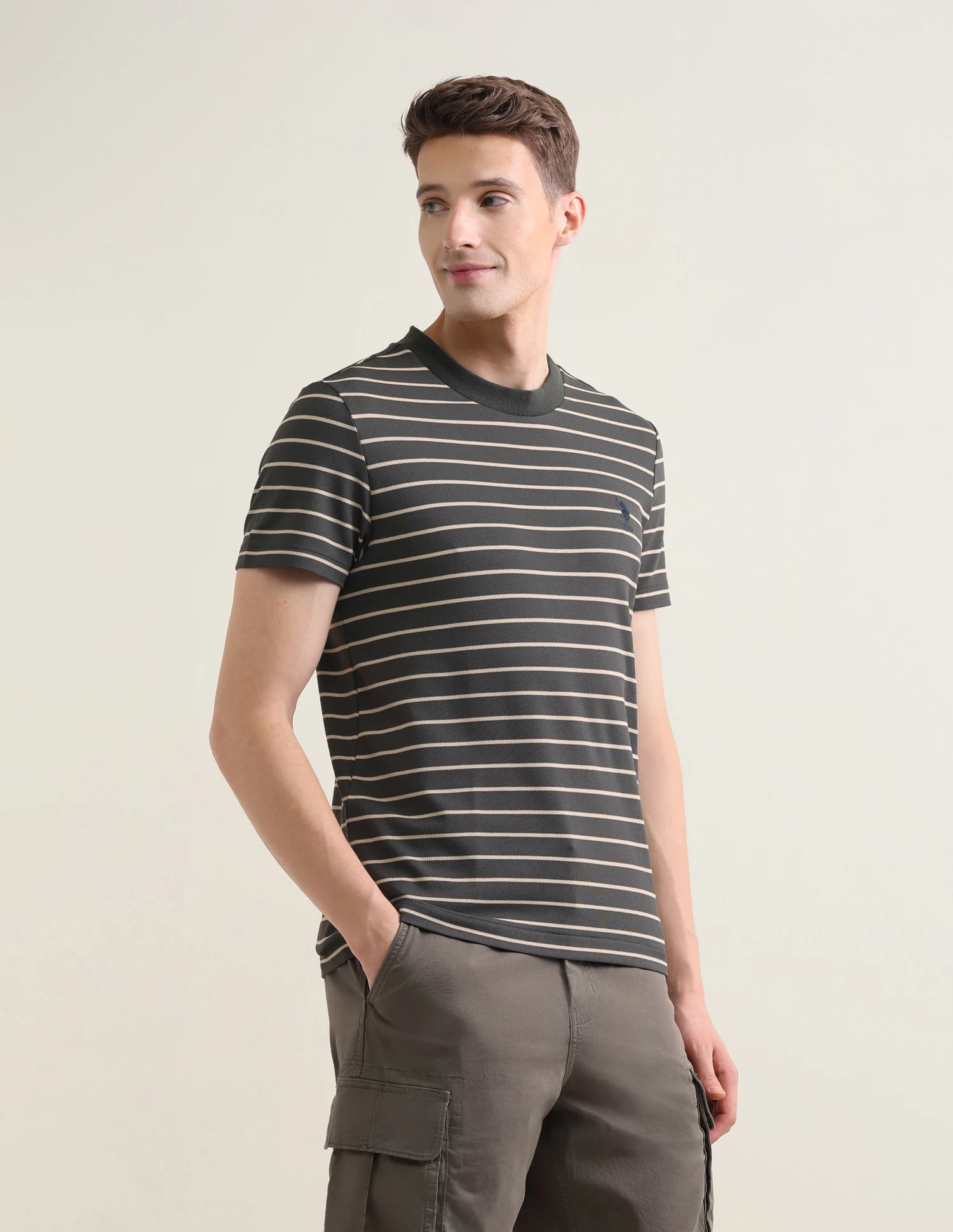 Horizontal Striped Slim Fit T-Shirt - Image 4