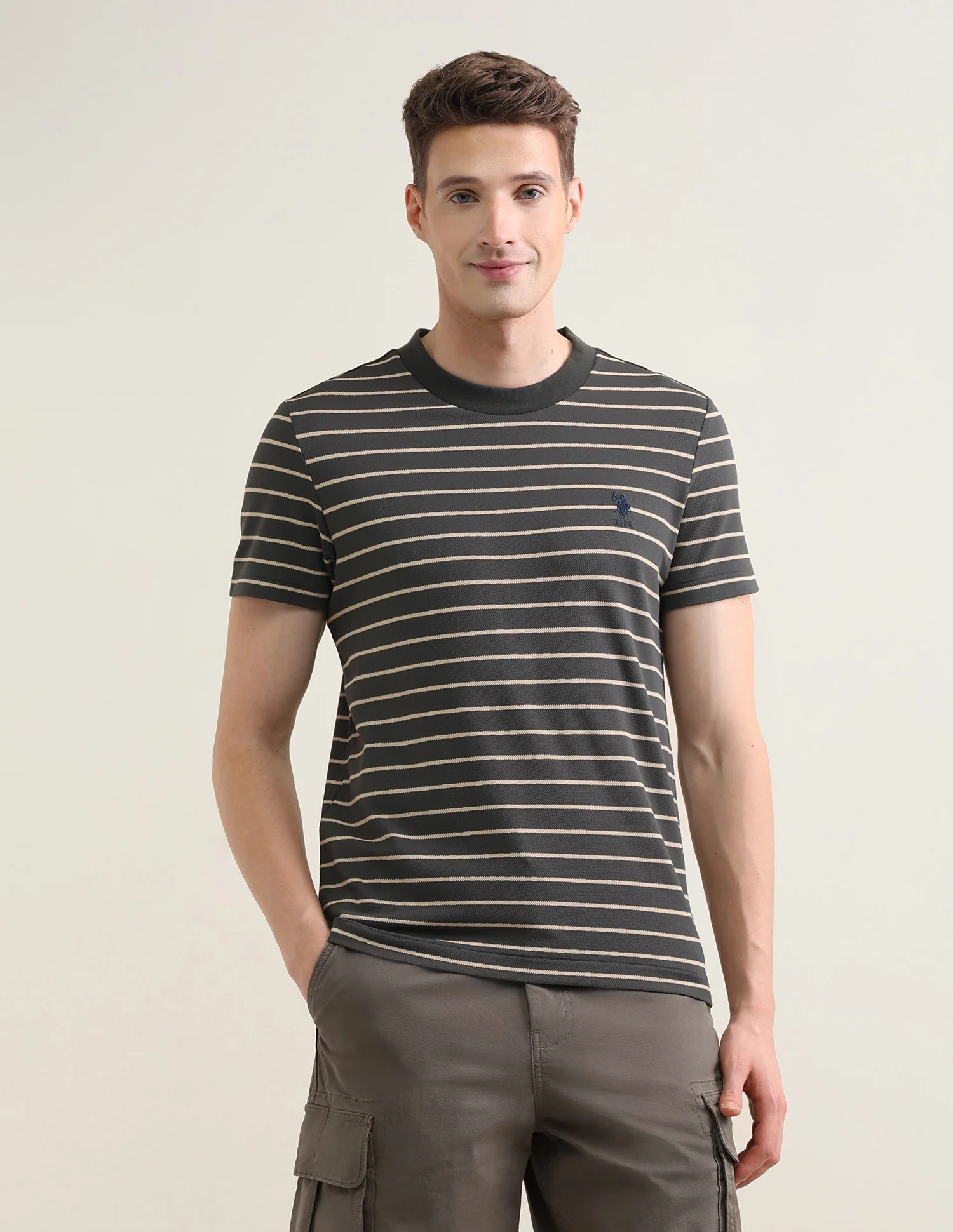 Horizontal Striped Slim Fit T-Shirt - Image 6