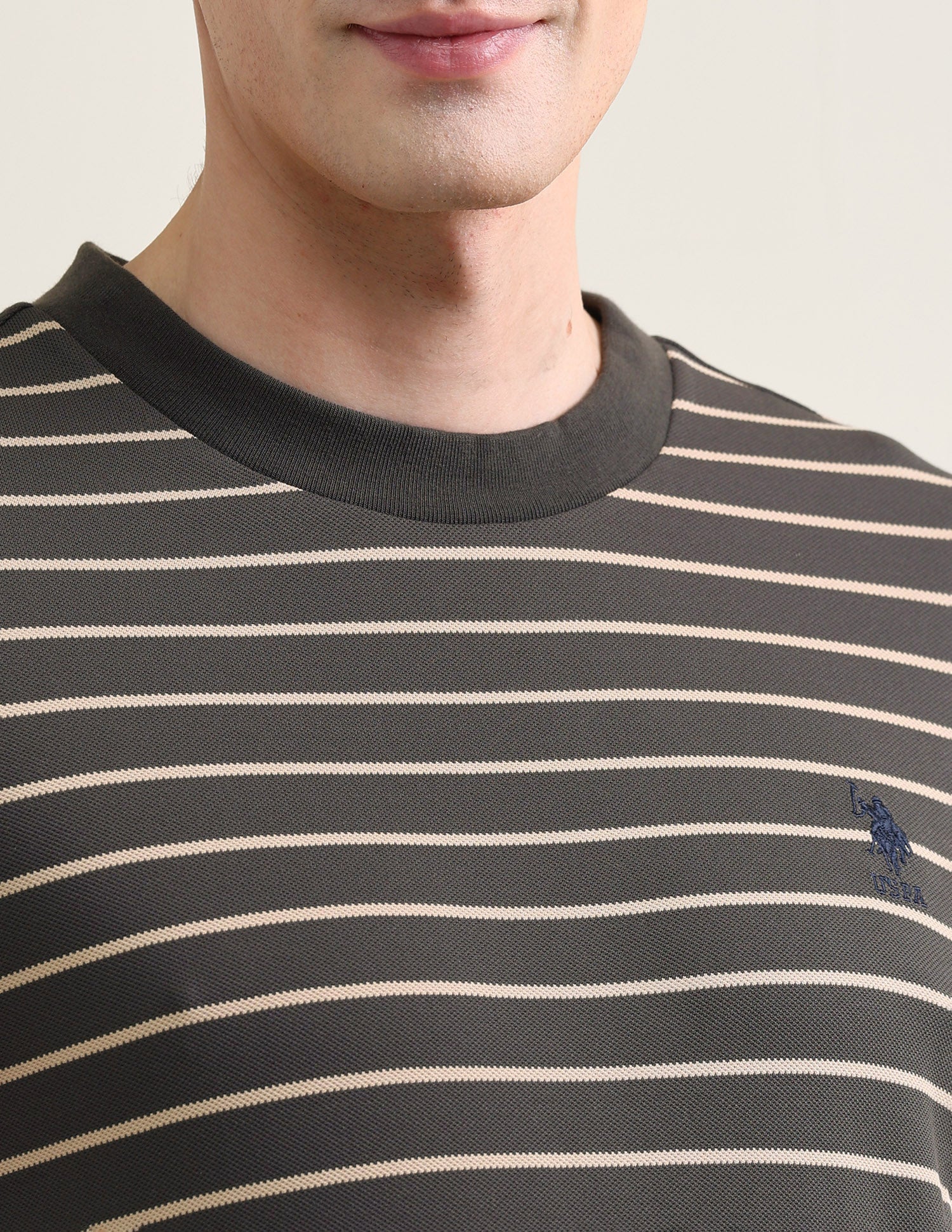 Horizontal Striped Slim Fit T-Shirt - Image 7