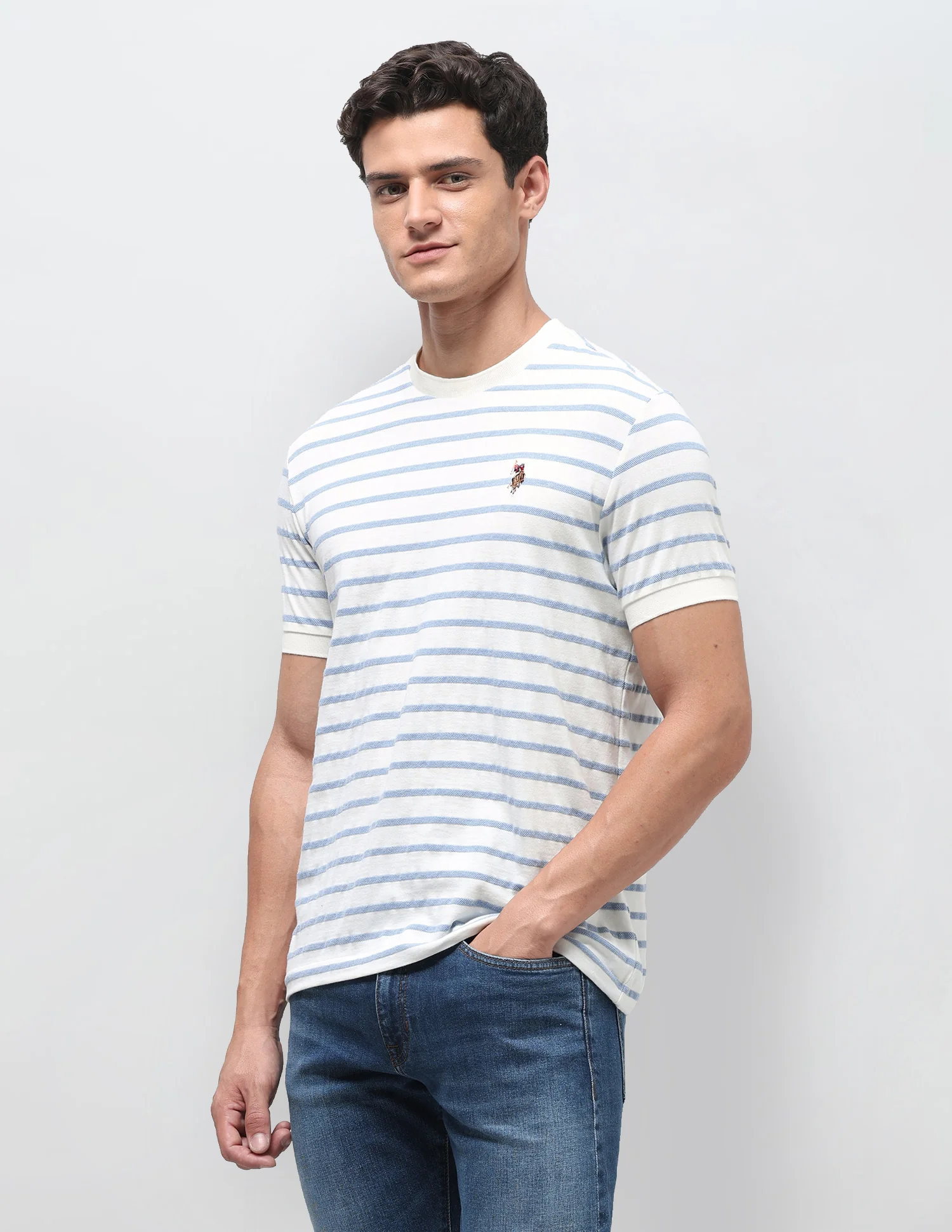 Horizontal Striped Slim Fit T-Shirt - Image 4