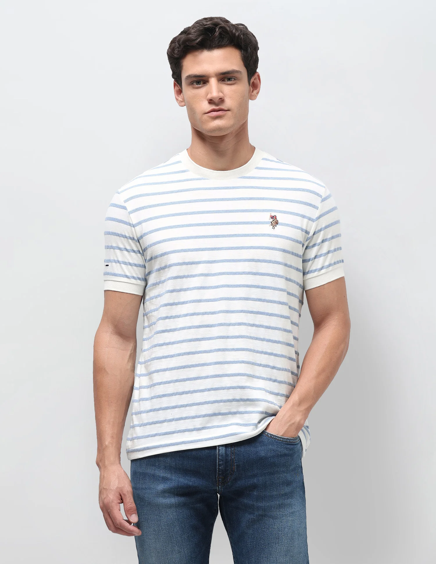 Horizontal Striped Slim Fit T-Shirt - Image 6