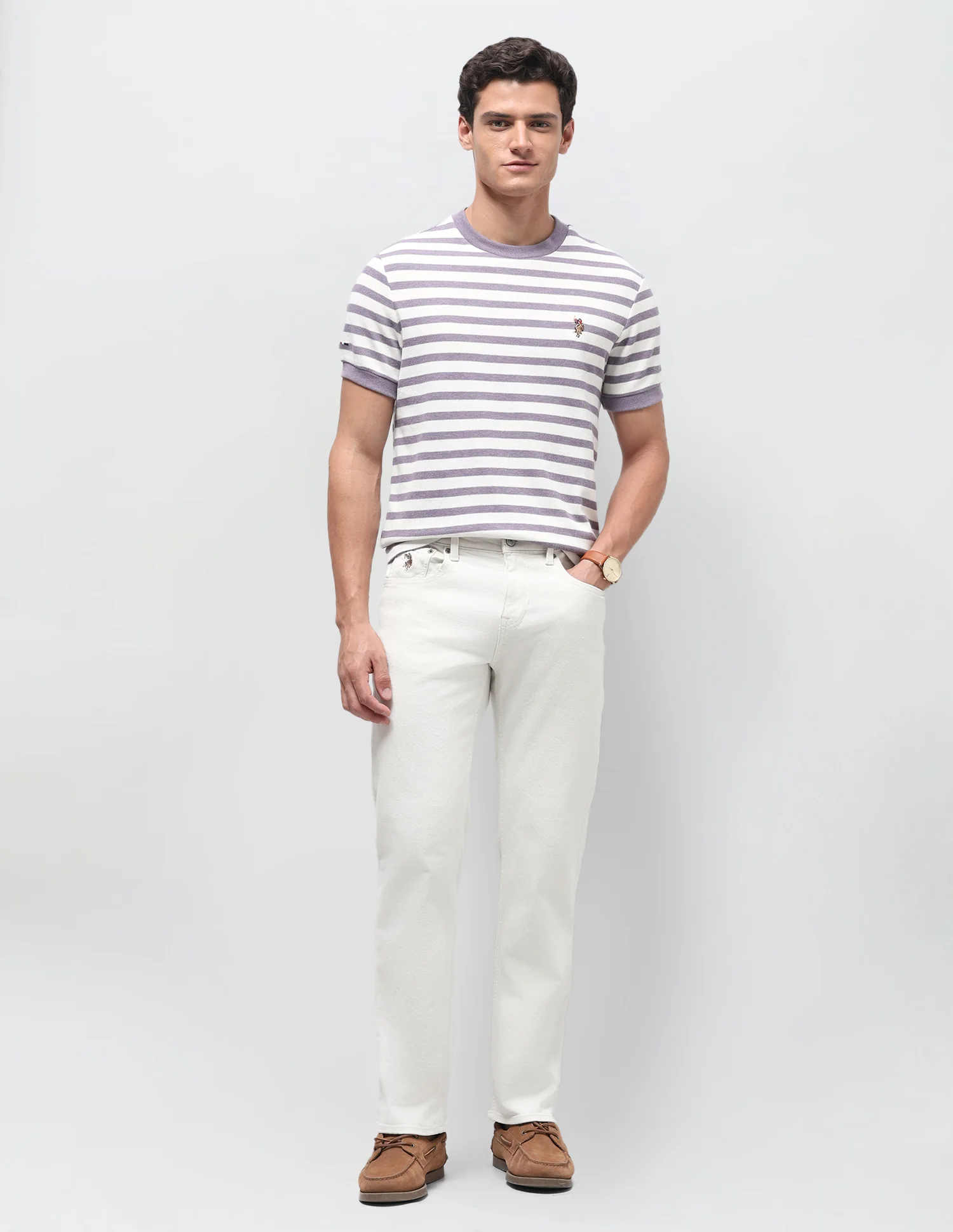 Horizontal Striped Slim Fit T-Shirt - Image 3