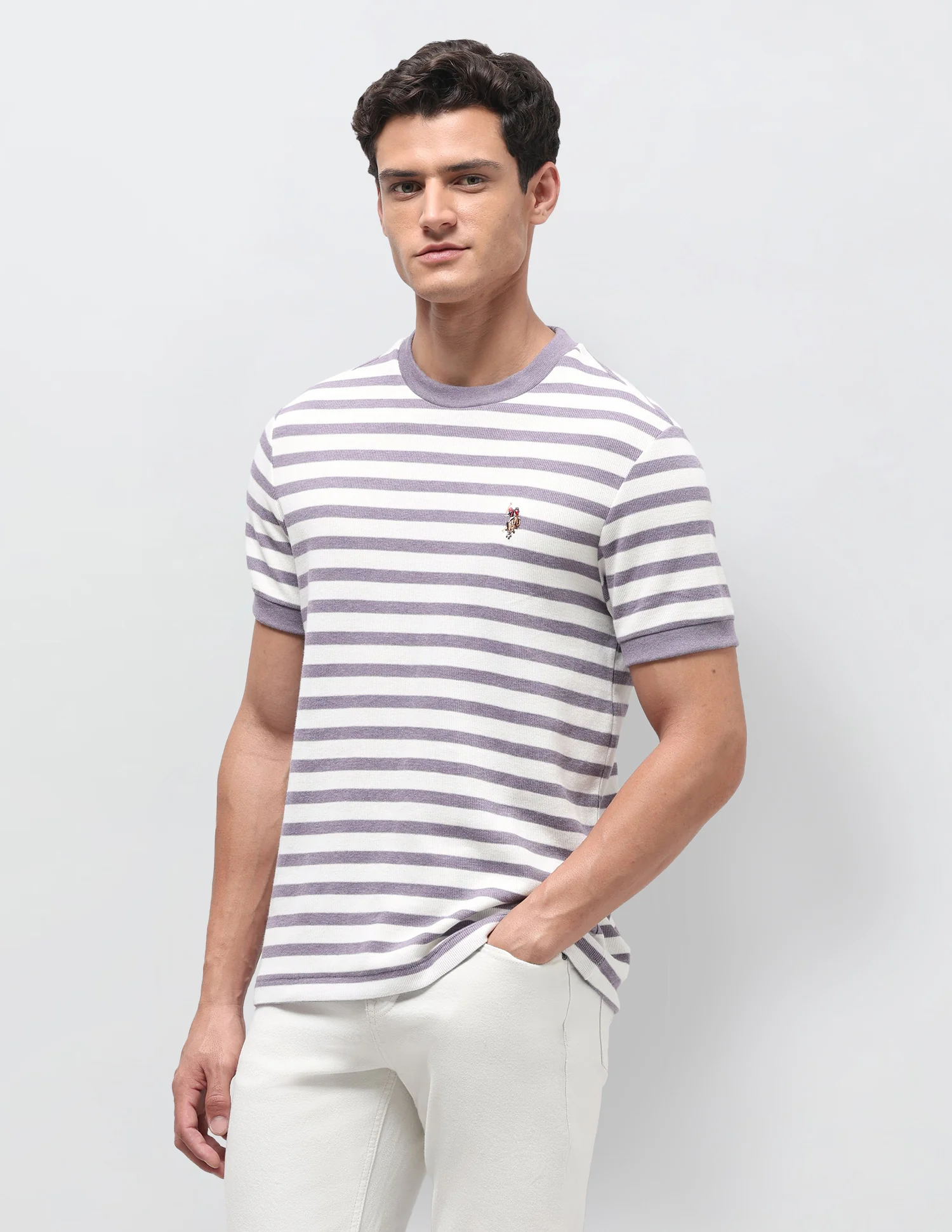 Horizontal Striped Slim Fit T-Shirt - Image 4