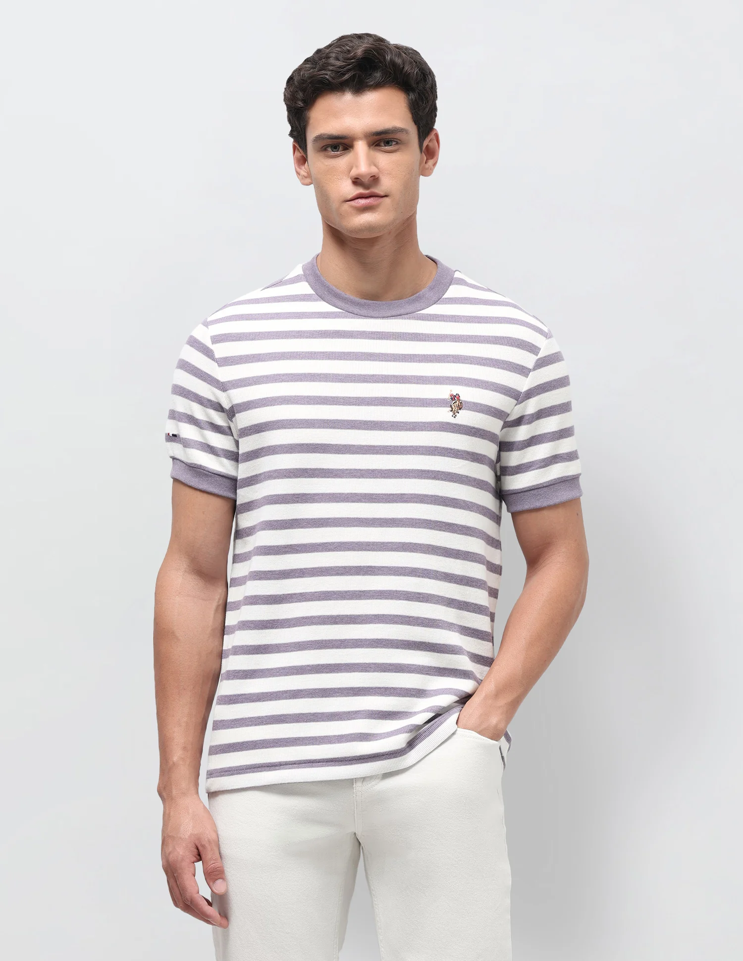 Horizontal Striped Slim Fit T-Shirt - Image 6