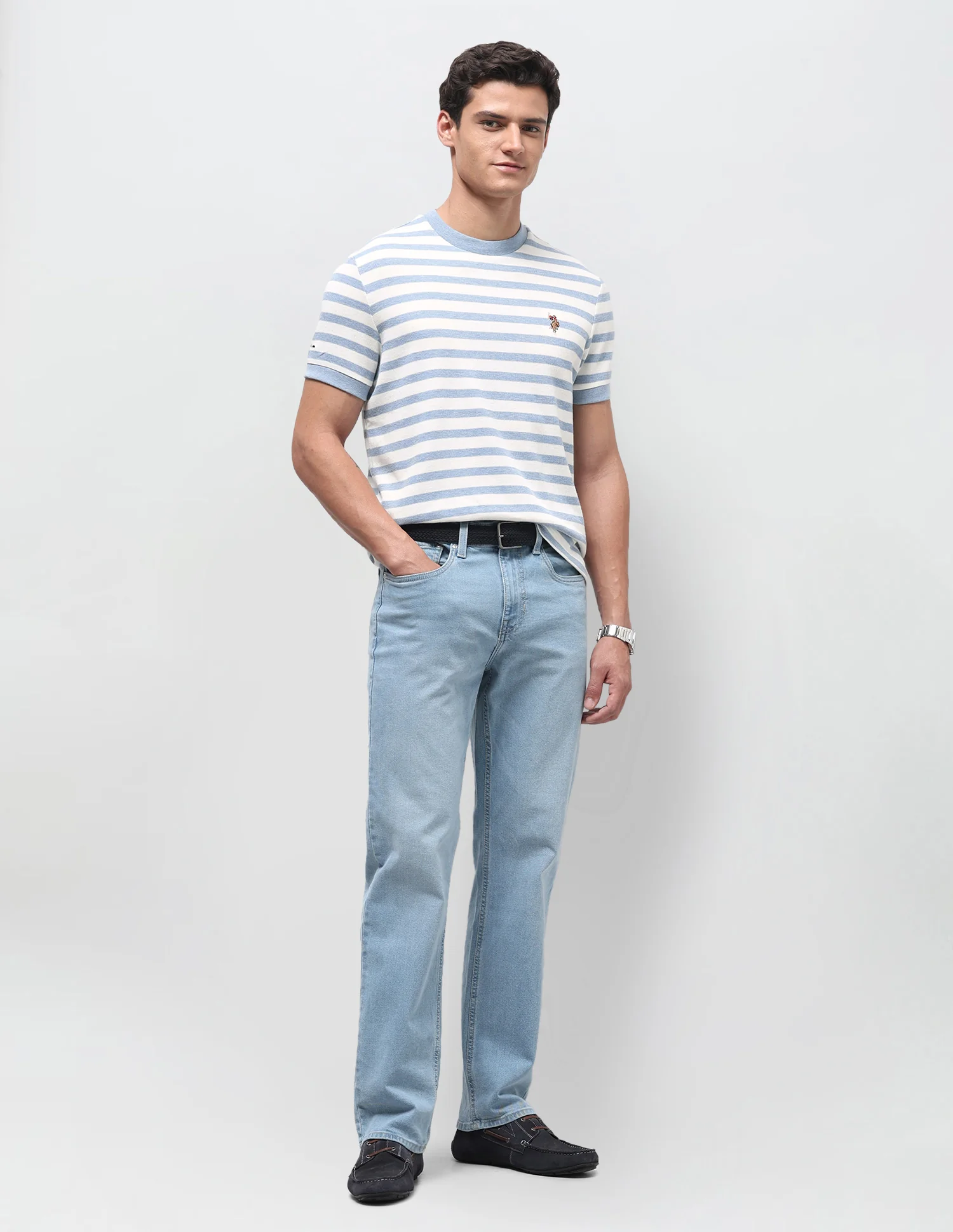 Horizontal Striped Slim Fit T-Shirt - Image 3
