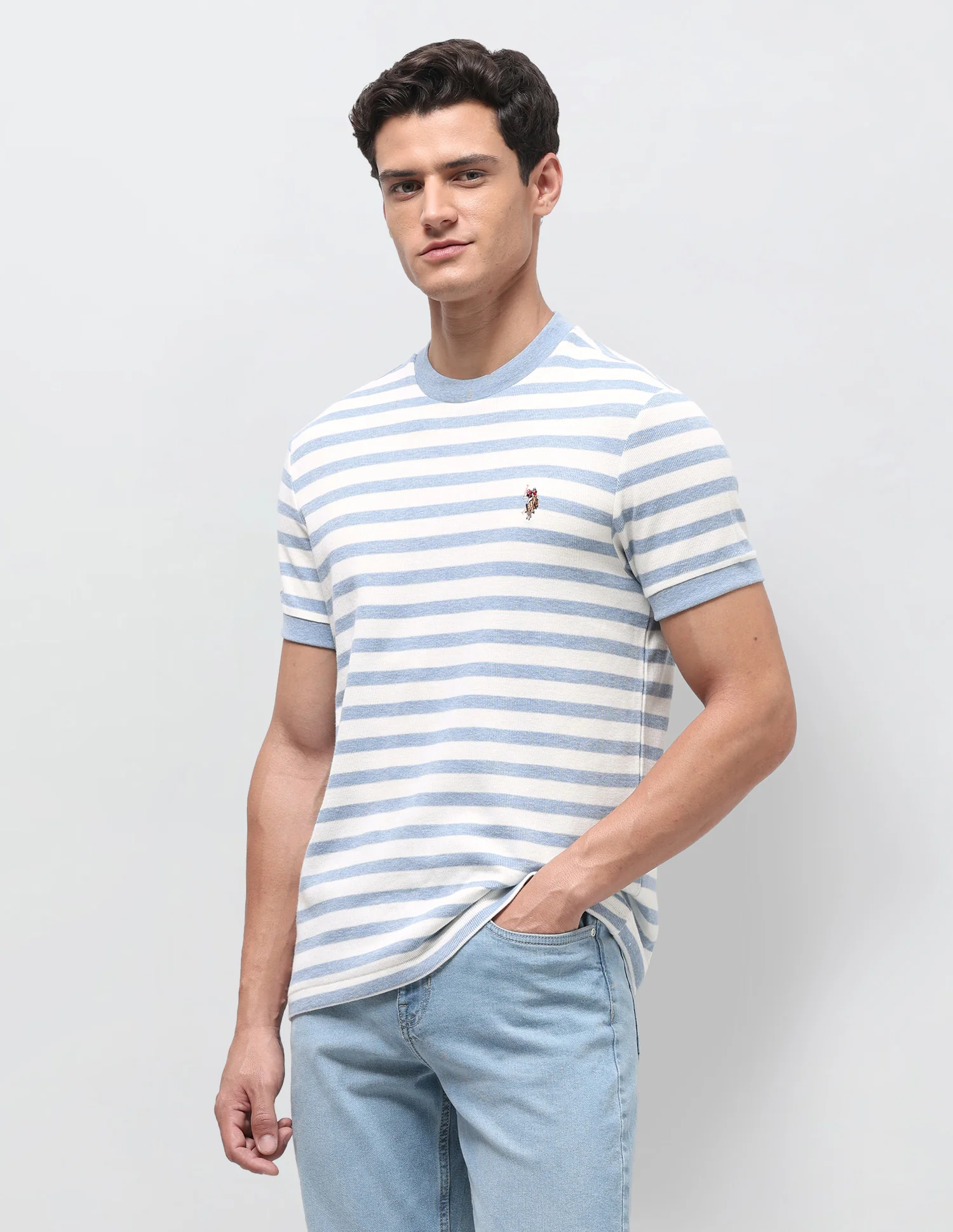 Horizontal Striped Slim Fit T-Shirt - Image 4