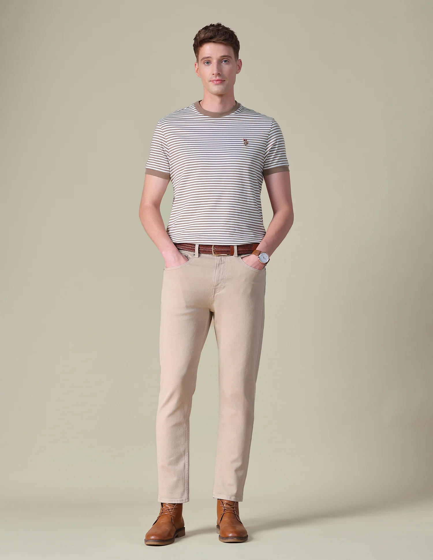 Horizontal Striped Slim Fit T-Shirt - Image 3