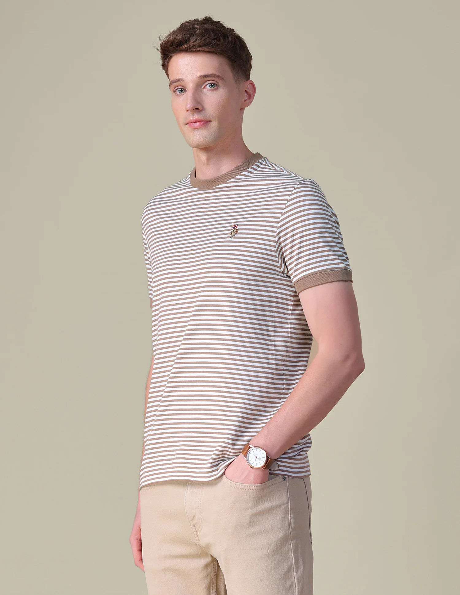 Horizontal Striped Slim Fit T-Shirt - Image 4
