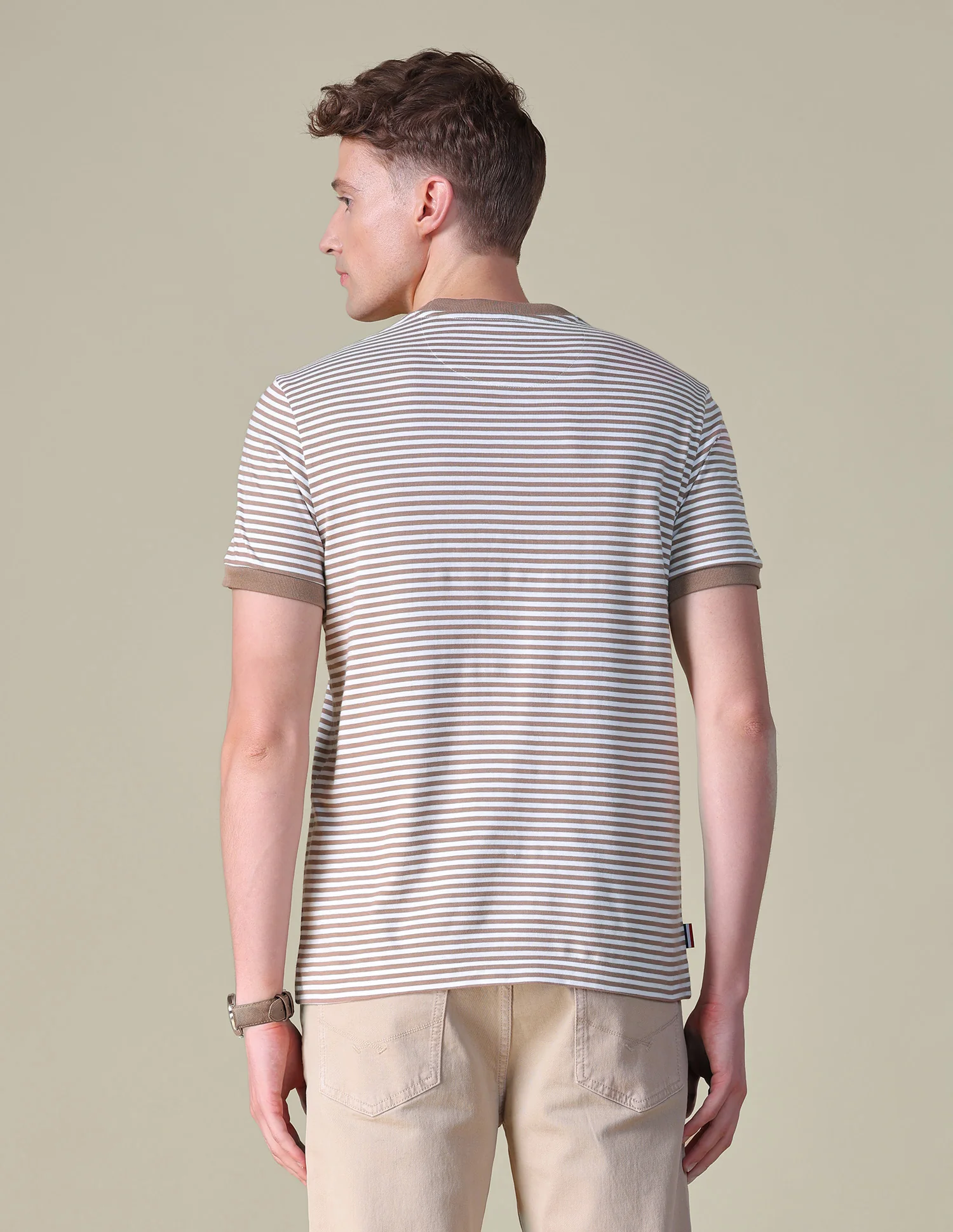 Horizontal Striped Slim Fit T-Shirt - Image 5