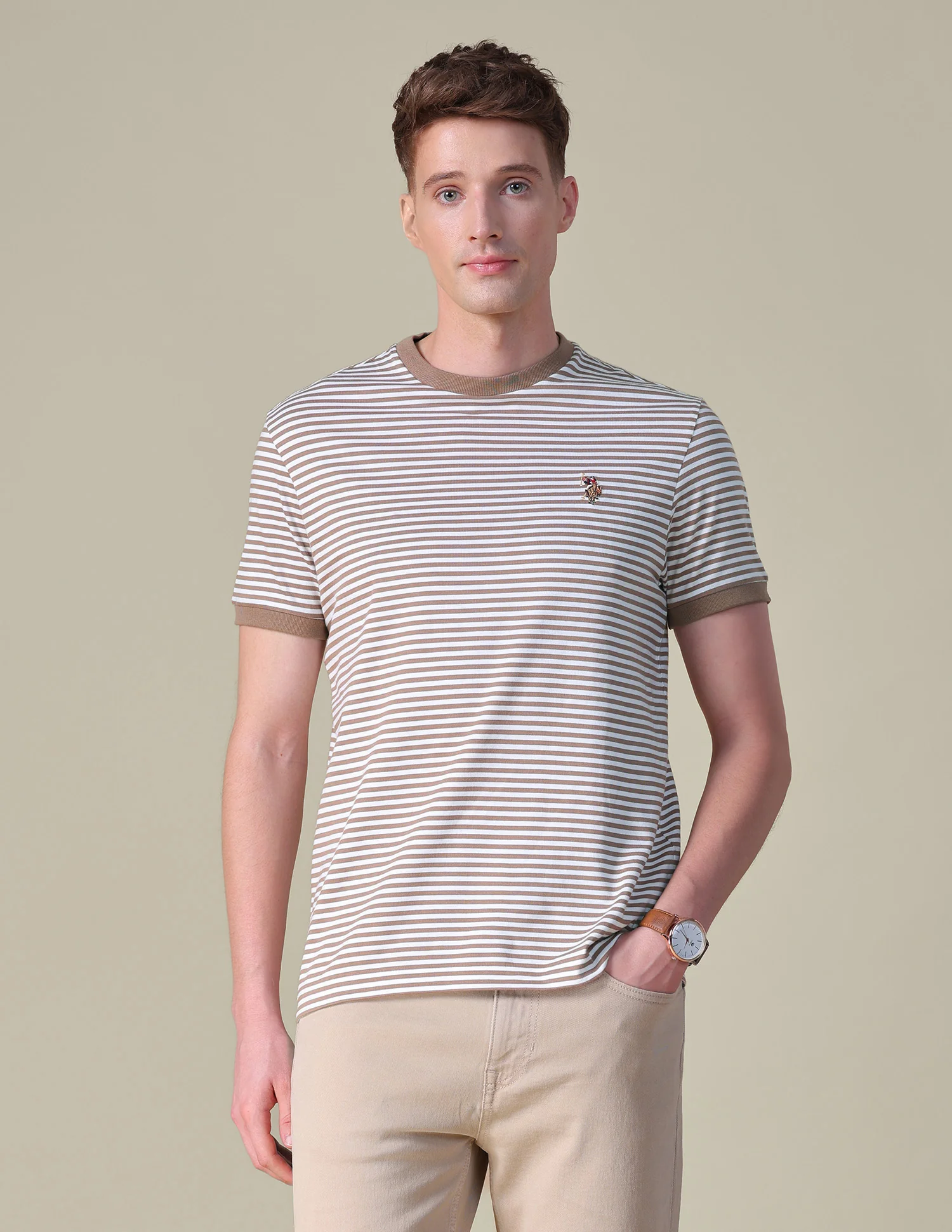 Horizontal Striped Slim Fit T-Shirt - Image 6
