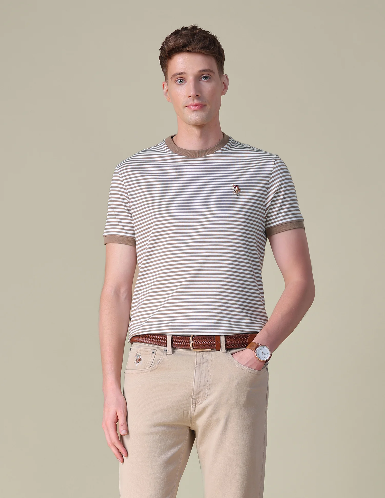 Horizontal Striped Slim Fit T-Shirt - Image 8