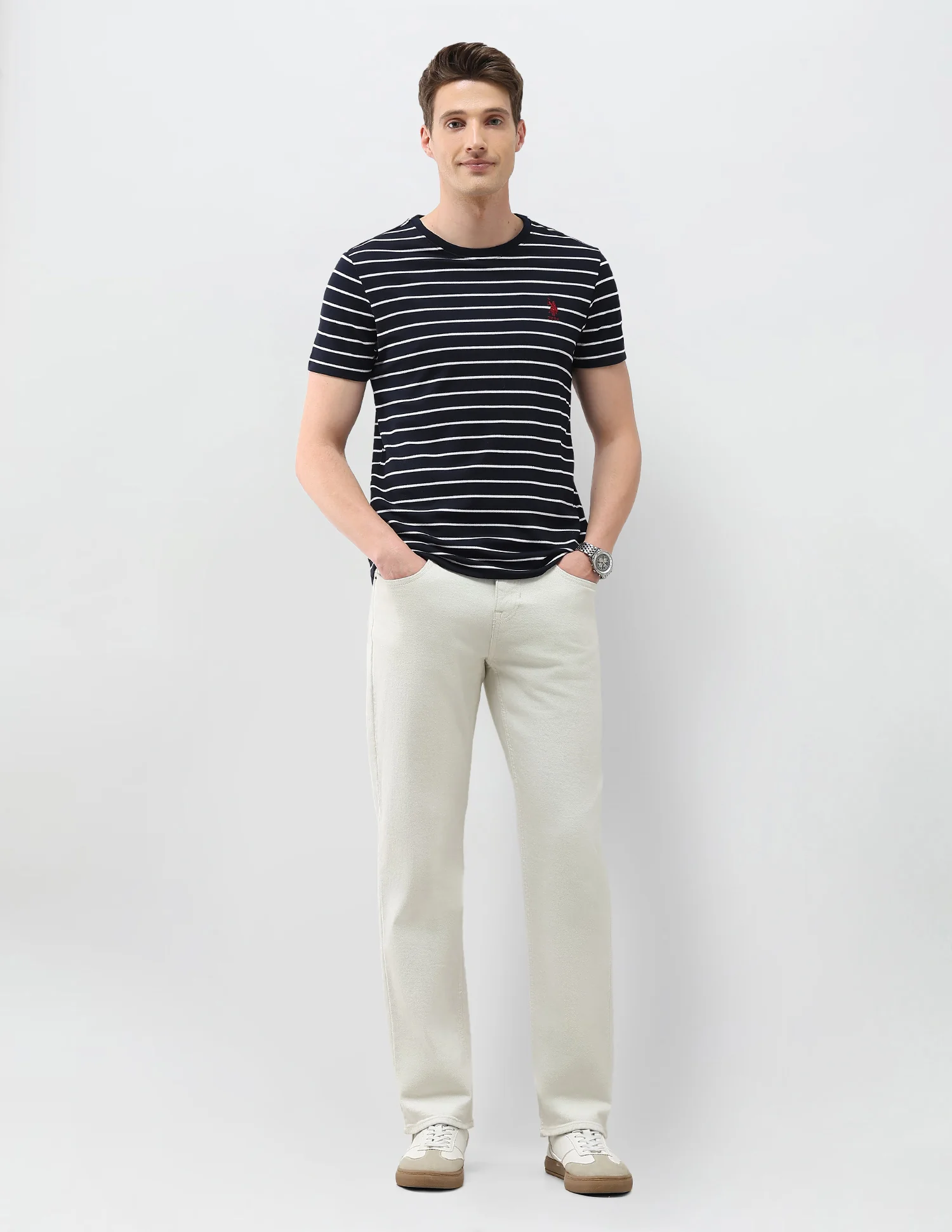 Horizontal Striped Slim Fit T-Shirt - Image 3