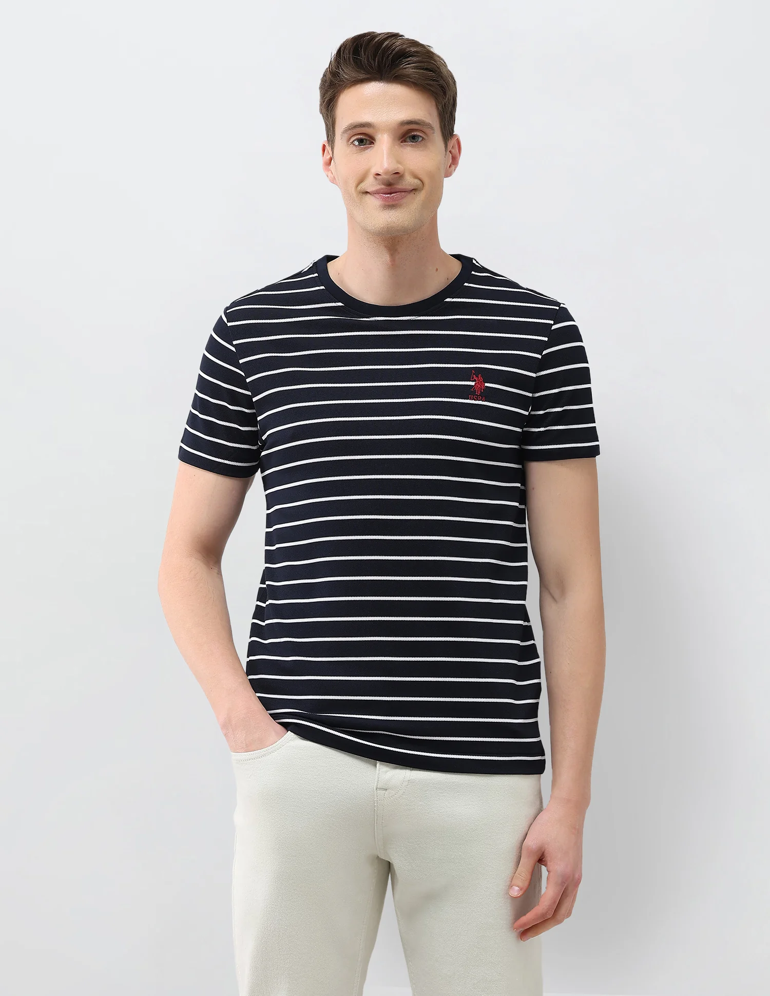 Horizontal Striped Slim Fit T-Shirt - Image 6