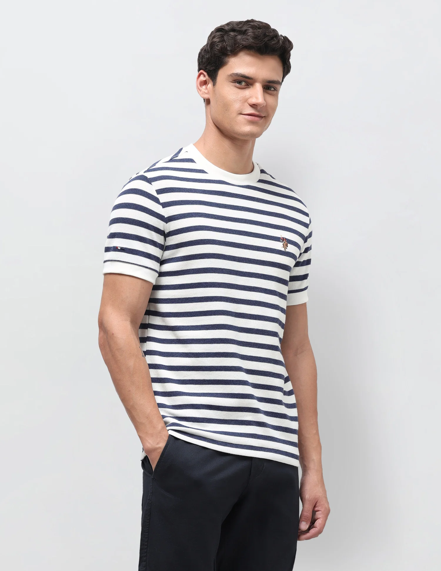 Horizontal Striped Slim Fit T-Shirt - Image 4