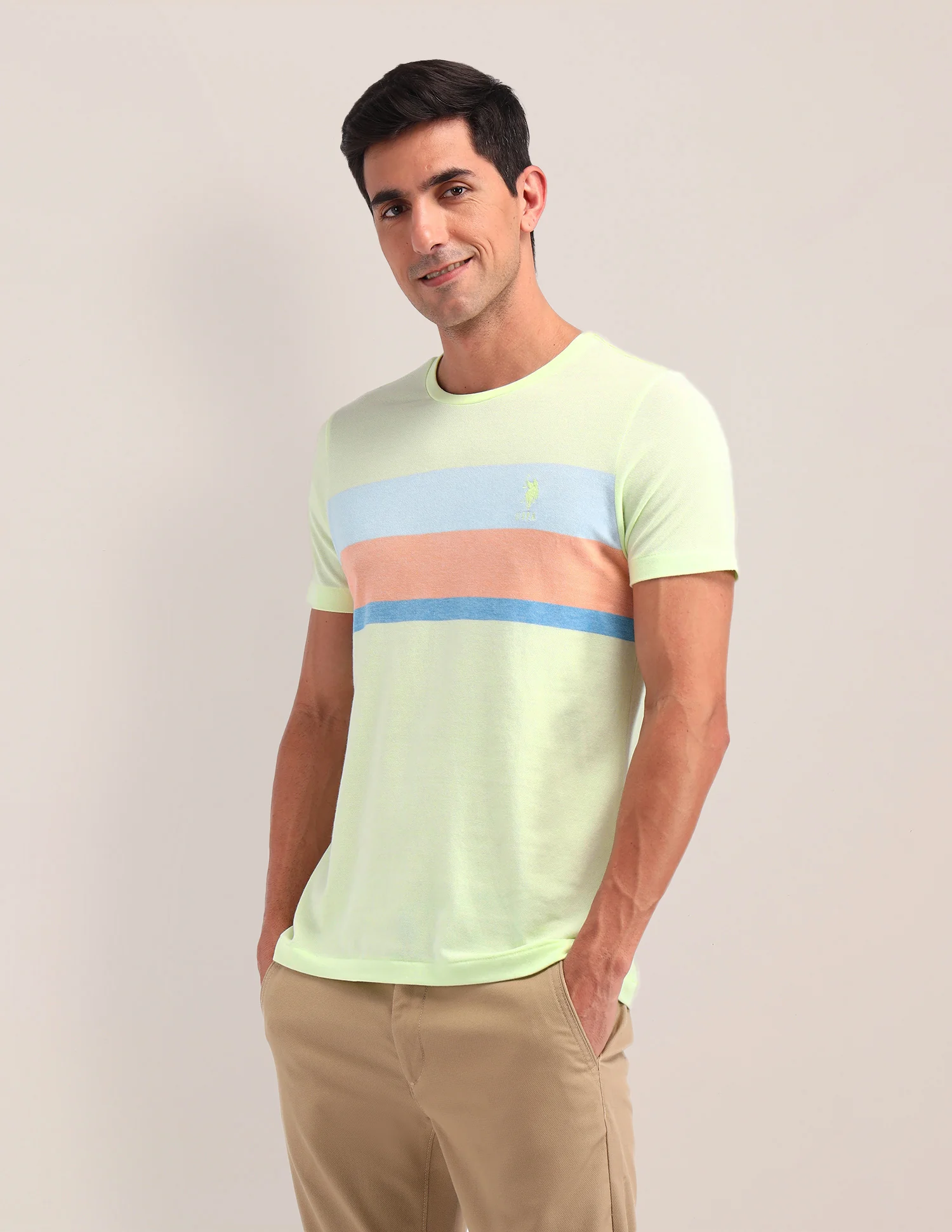 Horizontal Striped Slim Fit T-Shirt - Image 4