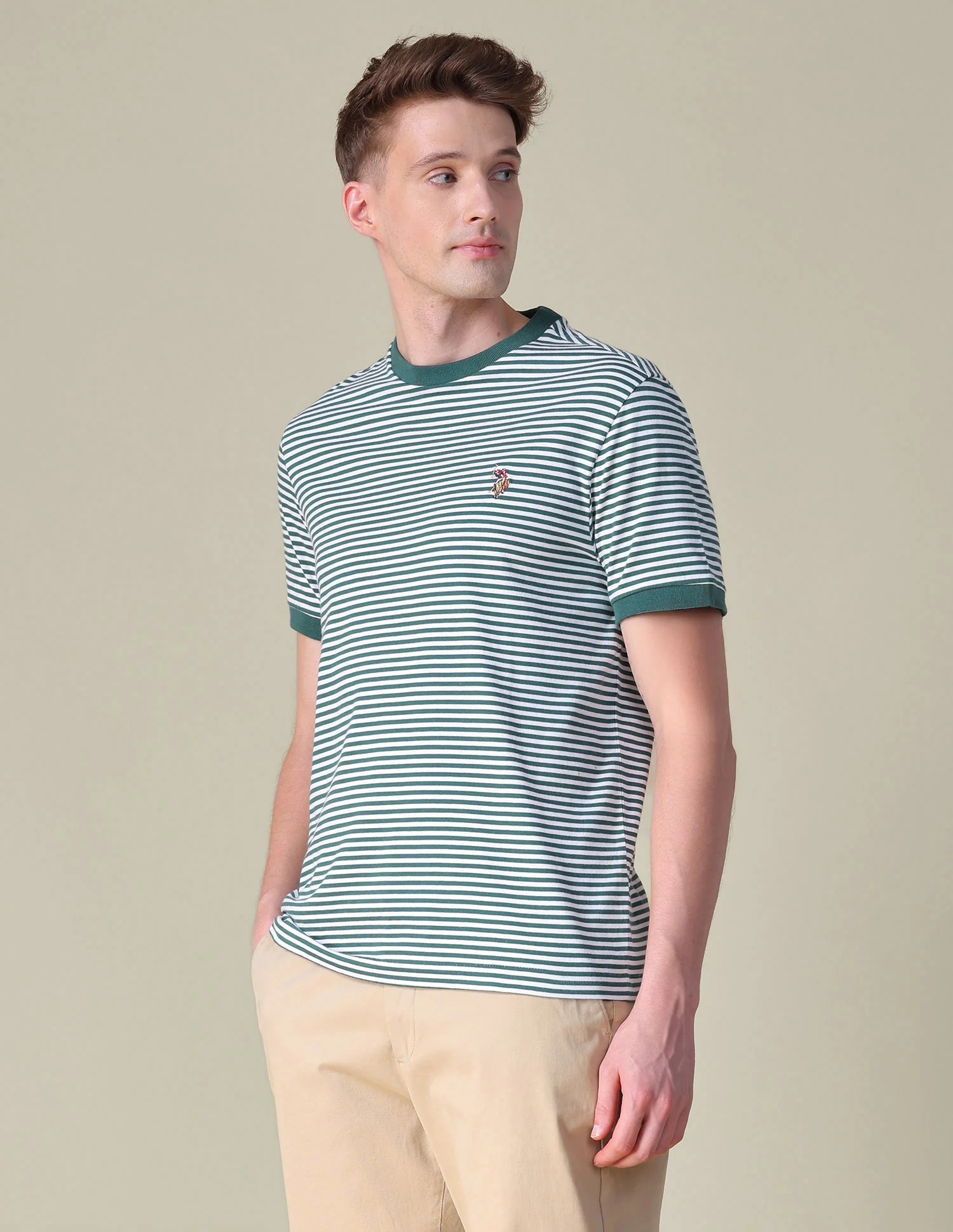 Horizontal Striped Slim Fit T-Shirt - Image 4