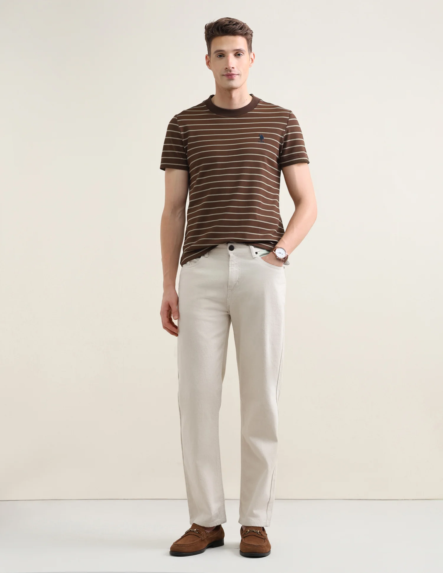 Horizontal Striped Slim Fit T-Shirt - Image 3
