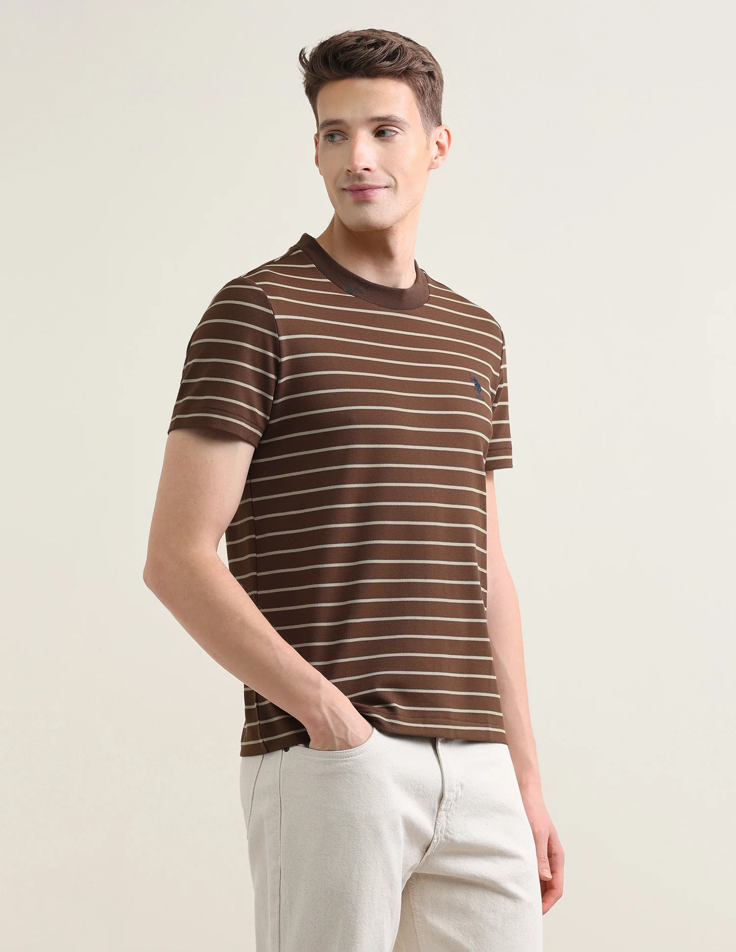 Horizontal Striped Slim Fit T-Shirt - Image 4