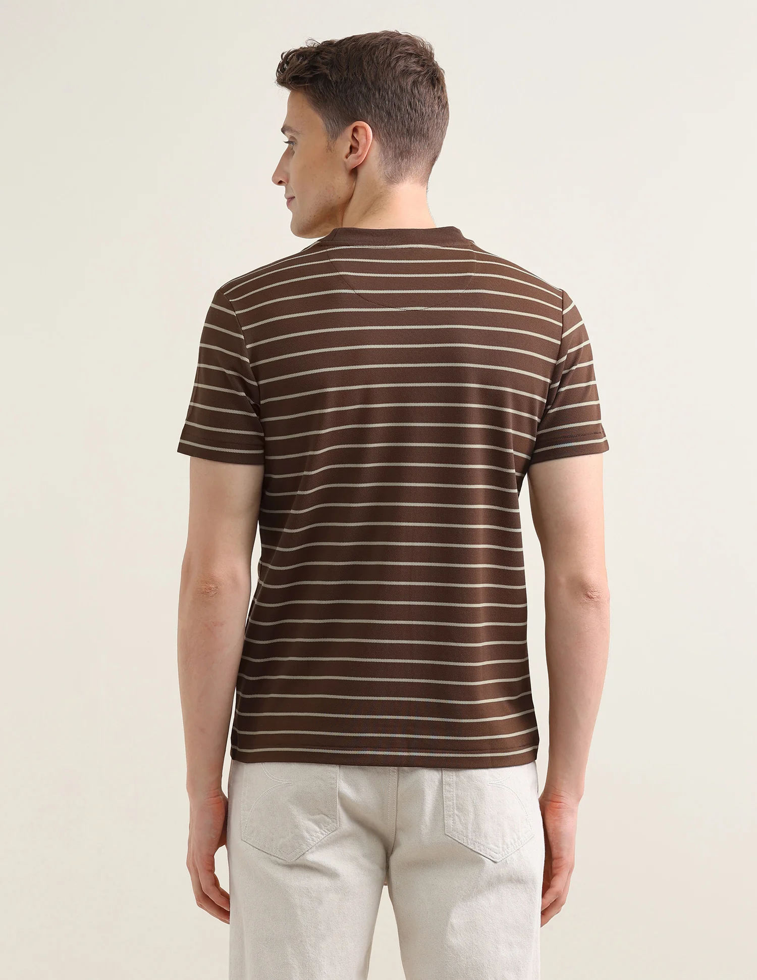 Horizontal Striped Slim Fit T-Shirt - Image 5