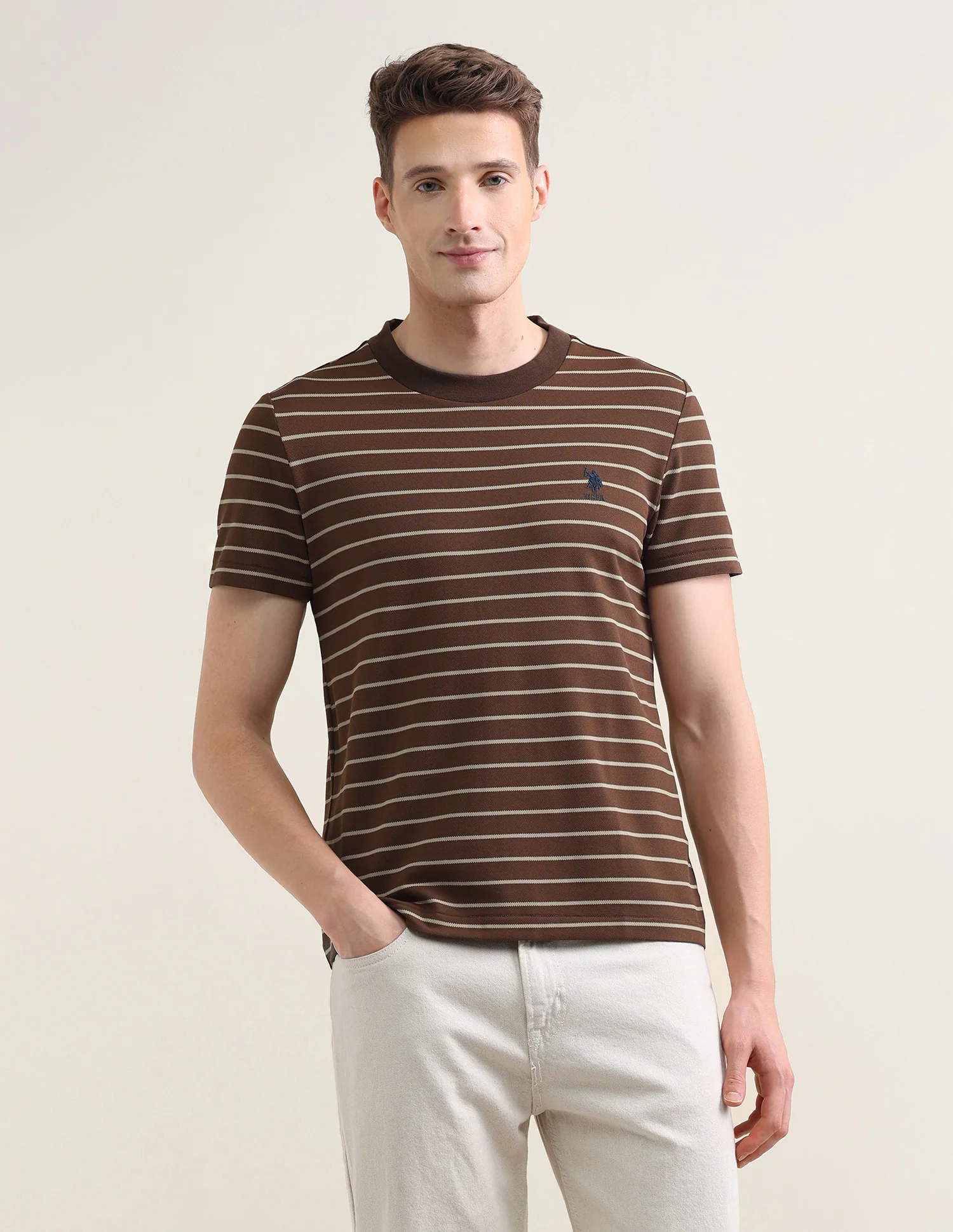 Horizontal Striped Slim Fit T-Shirt - Image 6