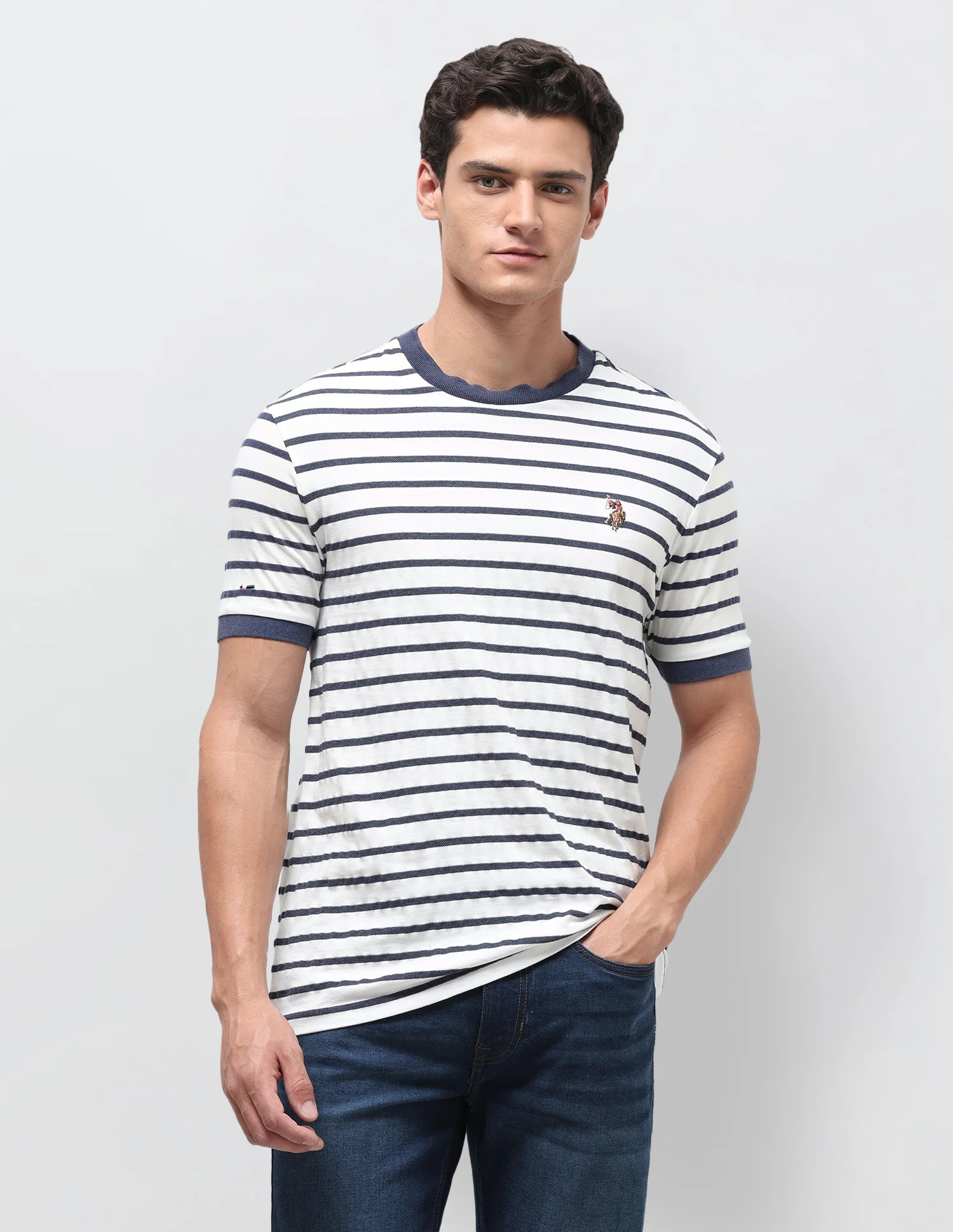Horizontal Striped Slim Fit T-Shirt - Image 6