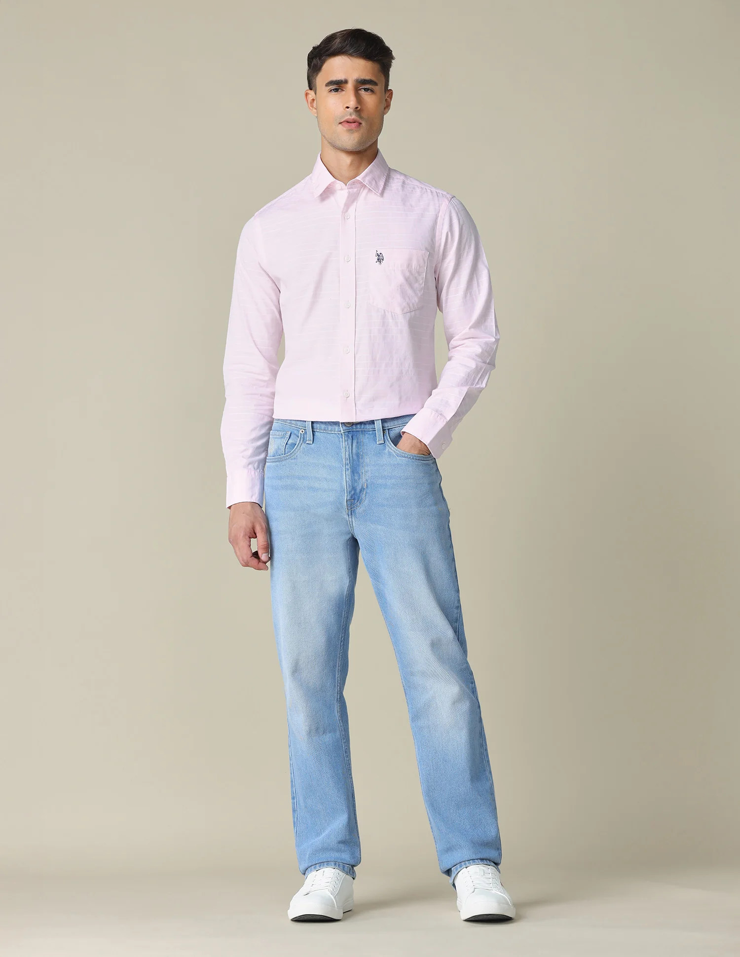 Horizontal Striped Tailored Fit Shirt - Image 3