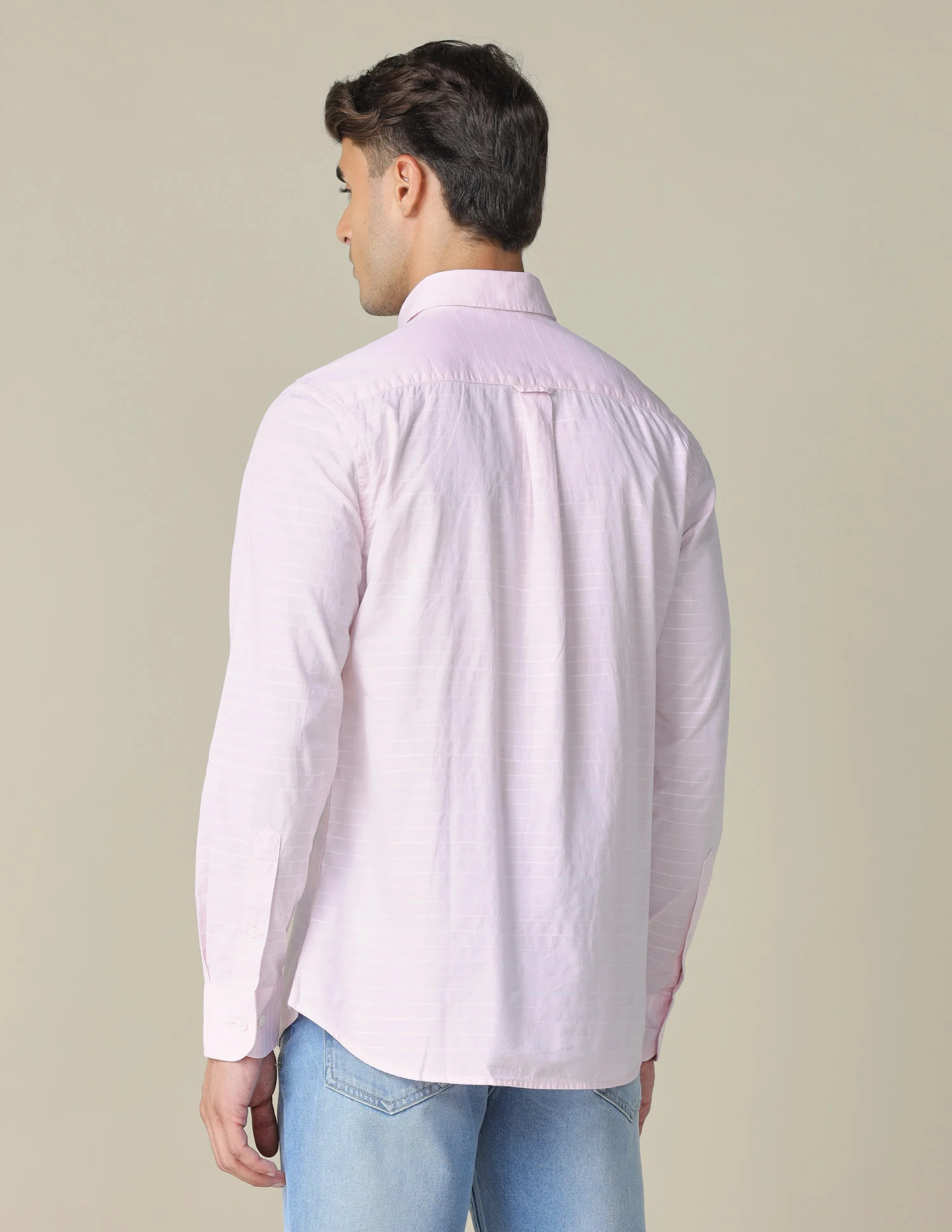 Horizontal Striped Tailored Fit Shirt - Image 5