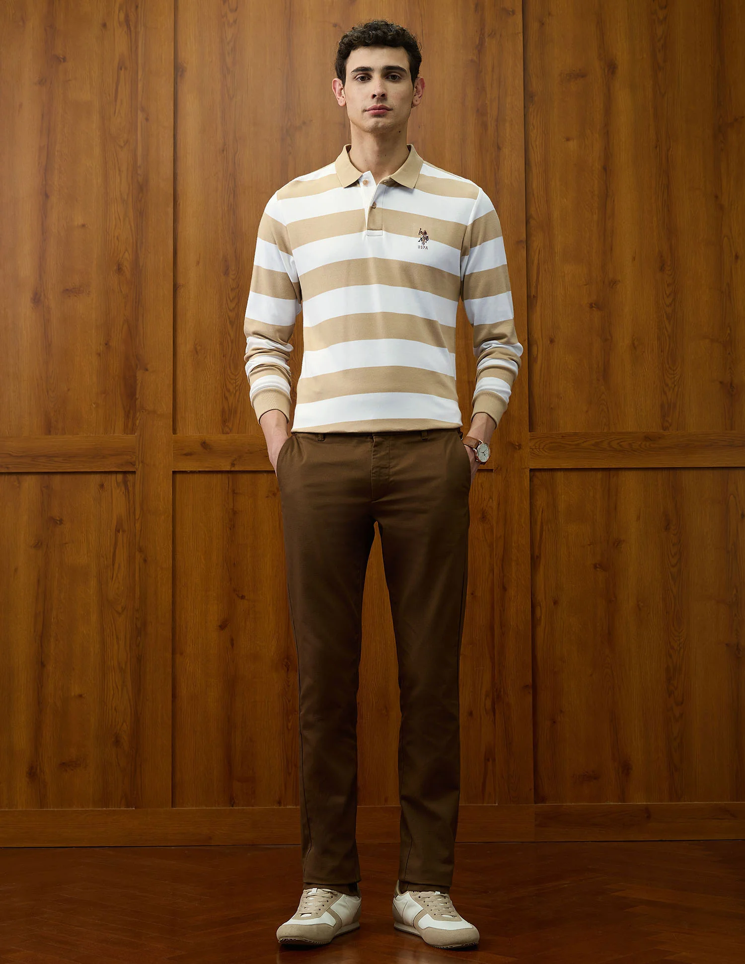Horizontal Striped Varsity Theatre Polo Shirt - Image 3