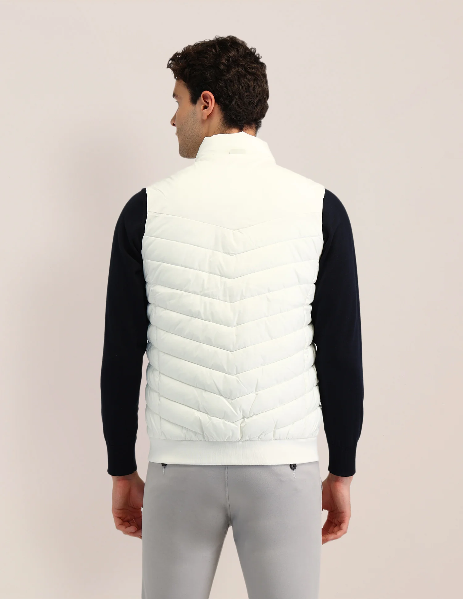 Horizontal Stripes Regular Fit Jacket - Image 5